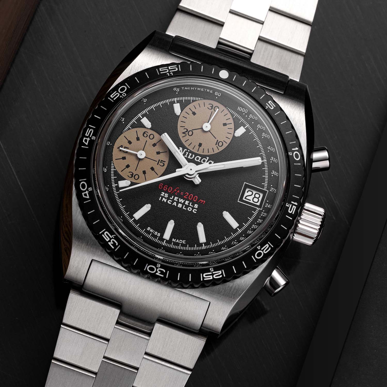 Nivada Grenchen Chronosport 38mm Vintage-Inspired Racing Chronograph Singer Dial Valjoux 7750 - 2 Nivada Grenchen Chronosport 38mm Vintage-Inspired Racing Chronograph Singer Dial Valjoux 7750 - 2