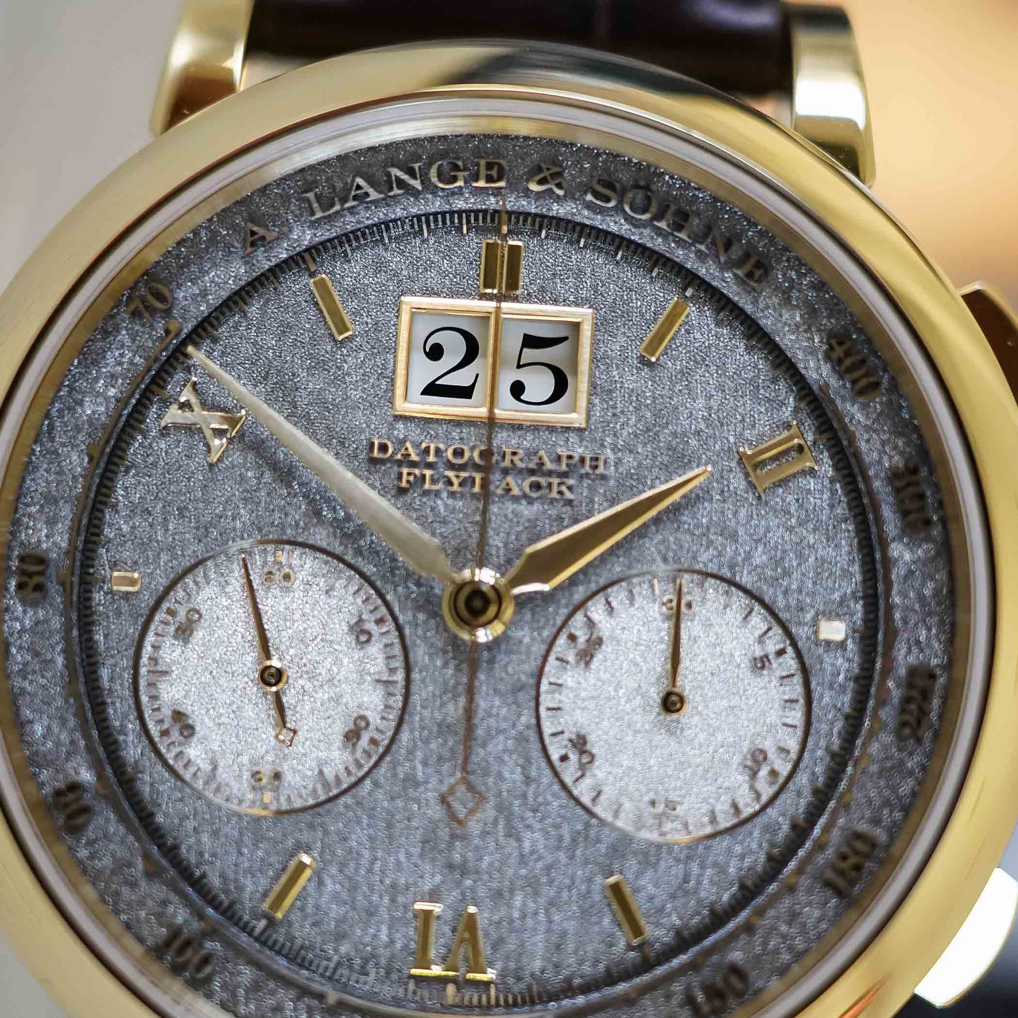 A Lange Sohne Datograph handwerkskunst 25th anniversary tremblage dial no power reserve roman numerals yellow gold - review - 12 A Lange Sohne Datograph handwerkskunst 25th anniversary tremblage dial no power reserve roman numerals yellow gold - review - 12