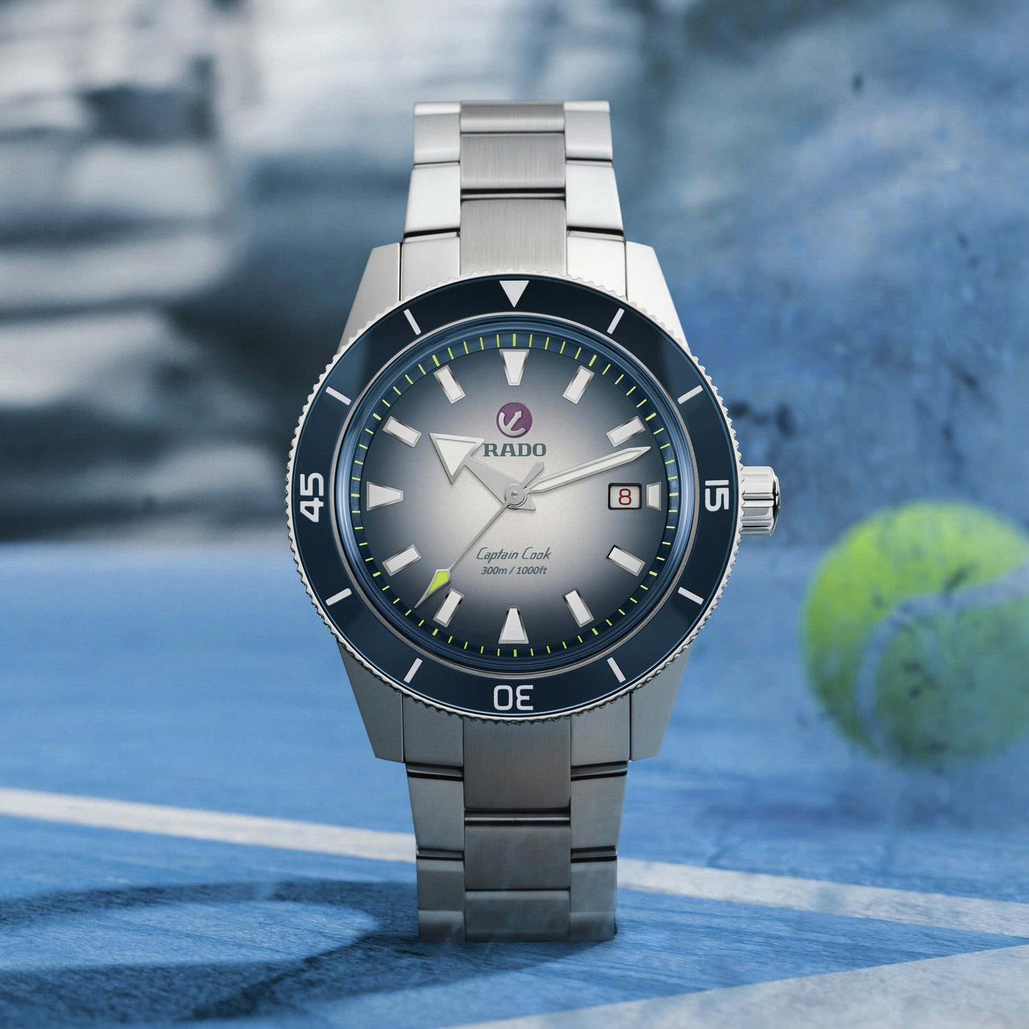 Rado Captain Cook Automatic with White-Blue Gradient Dial Specs Price Sports Watch-5 Rado Captain Cook Automatic with White-Blue Gradient Dial Specs Price Sports Watch-5