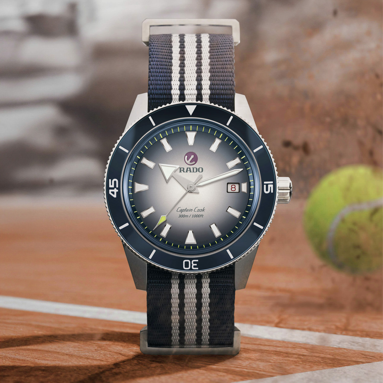 Rado Captain Cook Automatic with White-Blue Gradient Dial Specs Price Sports Watch-8 Rado Captain Cook Automatic with White-Blue Gradient Dial Specs Price Sports Watch-8