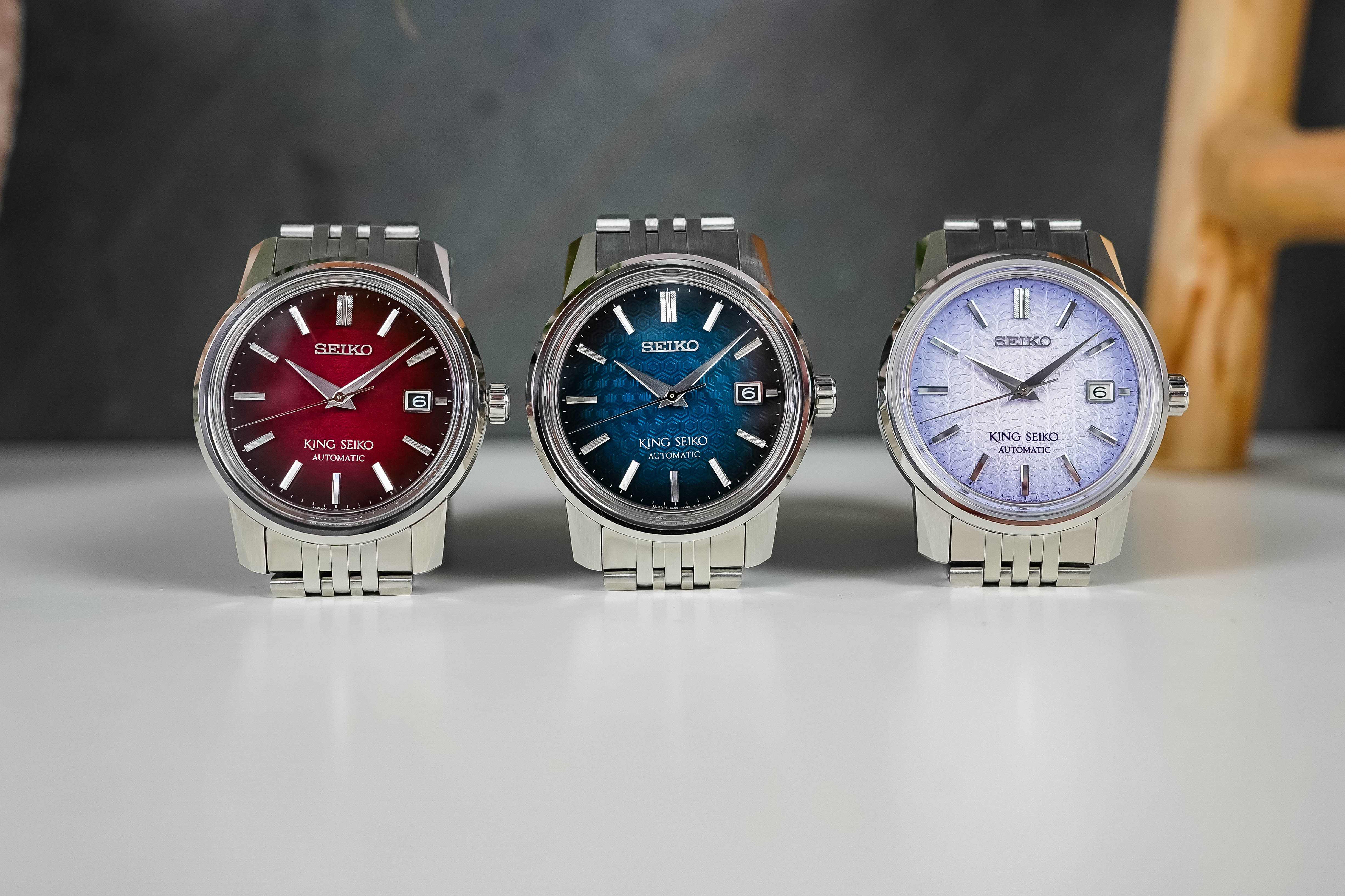 First Look – Three New High-End King Seiko Watches with Colourful Textured Dials