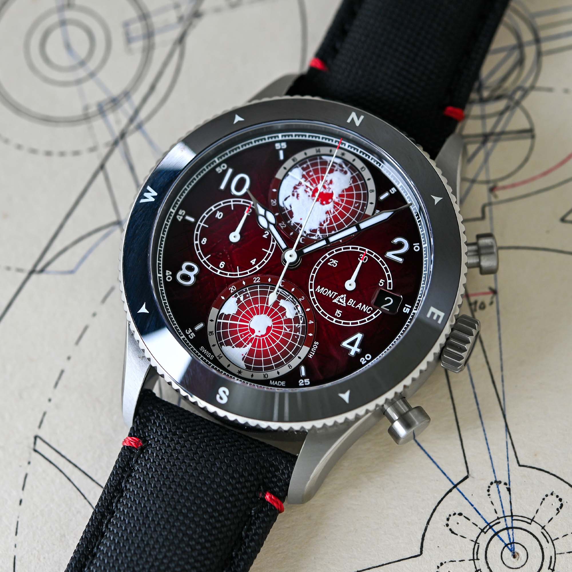 Montblanc 1858 Geosphere Chronograph 0 Oxygen Limited Edition Reinhold Messner Red Dial - hands-on - 3 Montblanc 1858 Geosphere Chronograph 0 Oxygen Limited Edition Reinhold Messner Red Dial - hands-on - 3