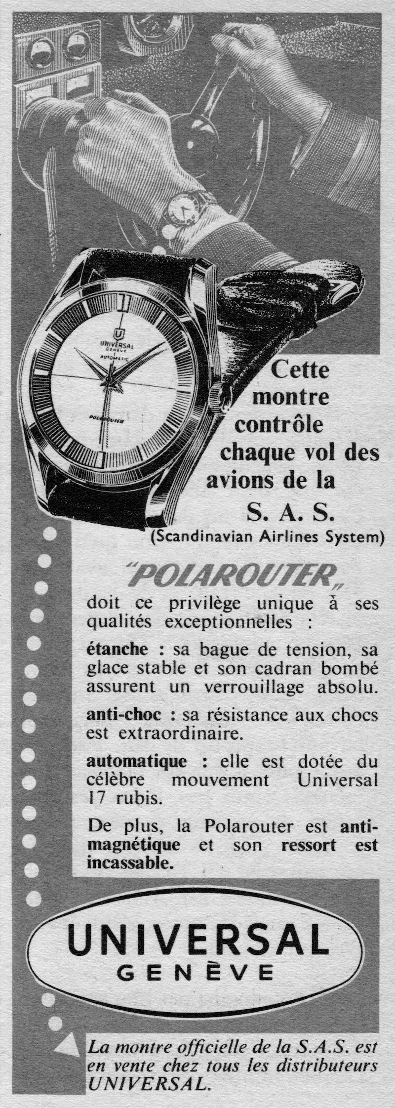 56_Circa 1954_Universal Geneve_Polarouter_Vintage Ad 56_Circa 1954_Universal Geneve_Polarouter_Vintage Ad