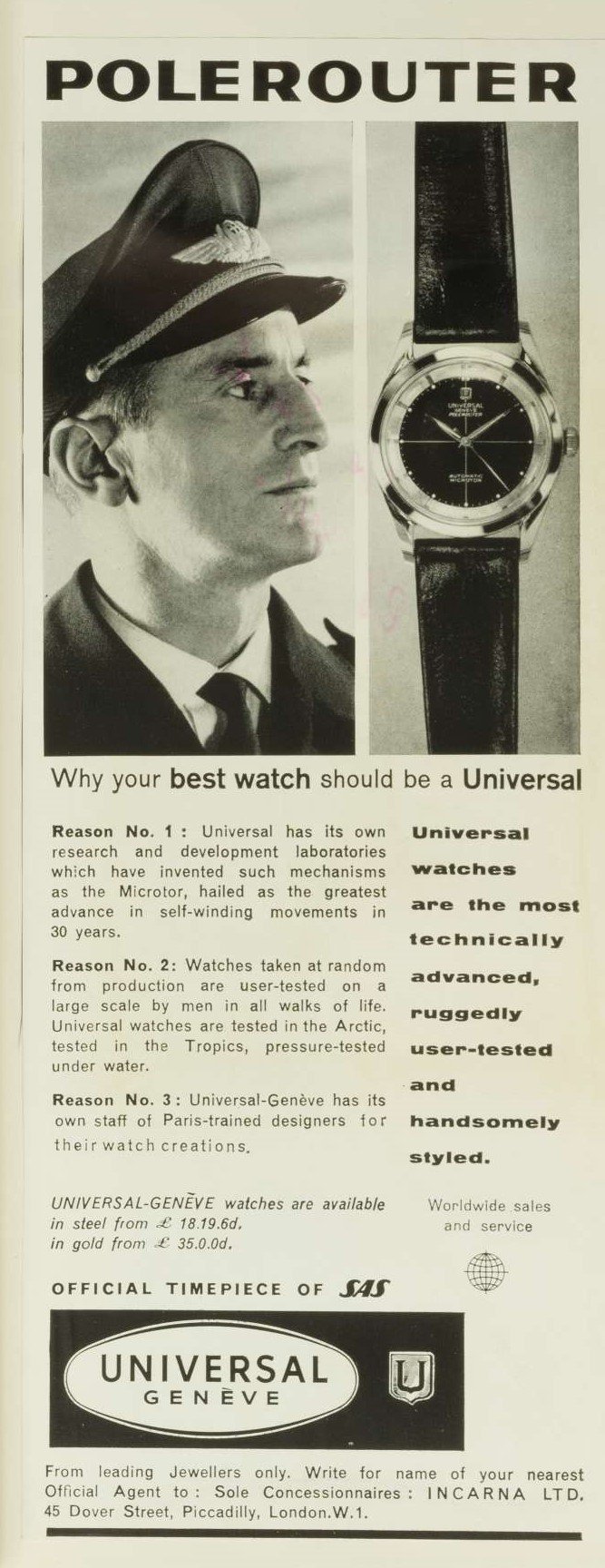 61_1957_Universal Geneve_Polerouter_Vintage Ad 61_1957_Universal Geneve_Polerouter_Vintage Ad