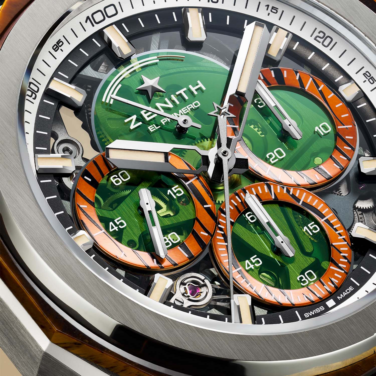 Zenith Defy Extreme Jungle Chronograph 50hz green and tiger eye stone - 3 Zenith Defy Extreme Jungle Chronograph 50hz green and tiger eye stone - 3