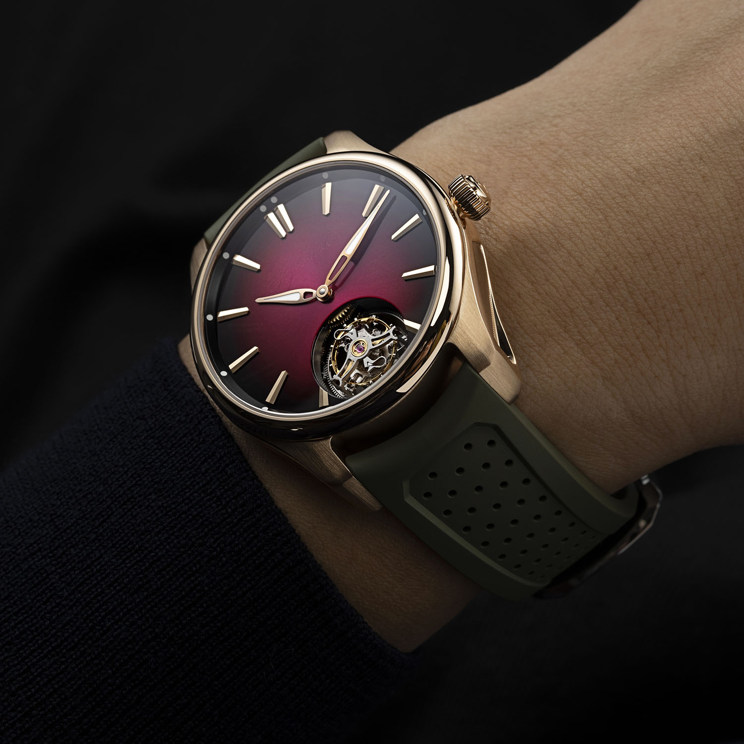 H Moser Cie Pioneer Tourbillon Burgundy 8 H Moser Cie Pioneer Tourbillon Burgundy 8