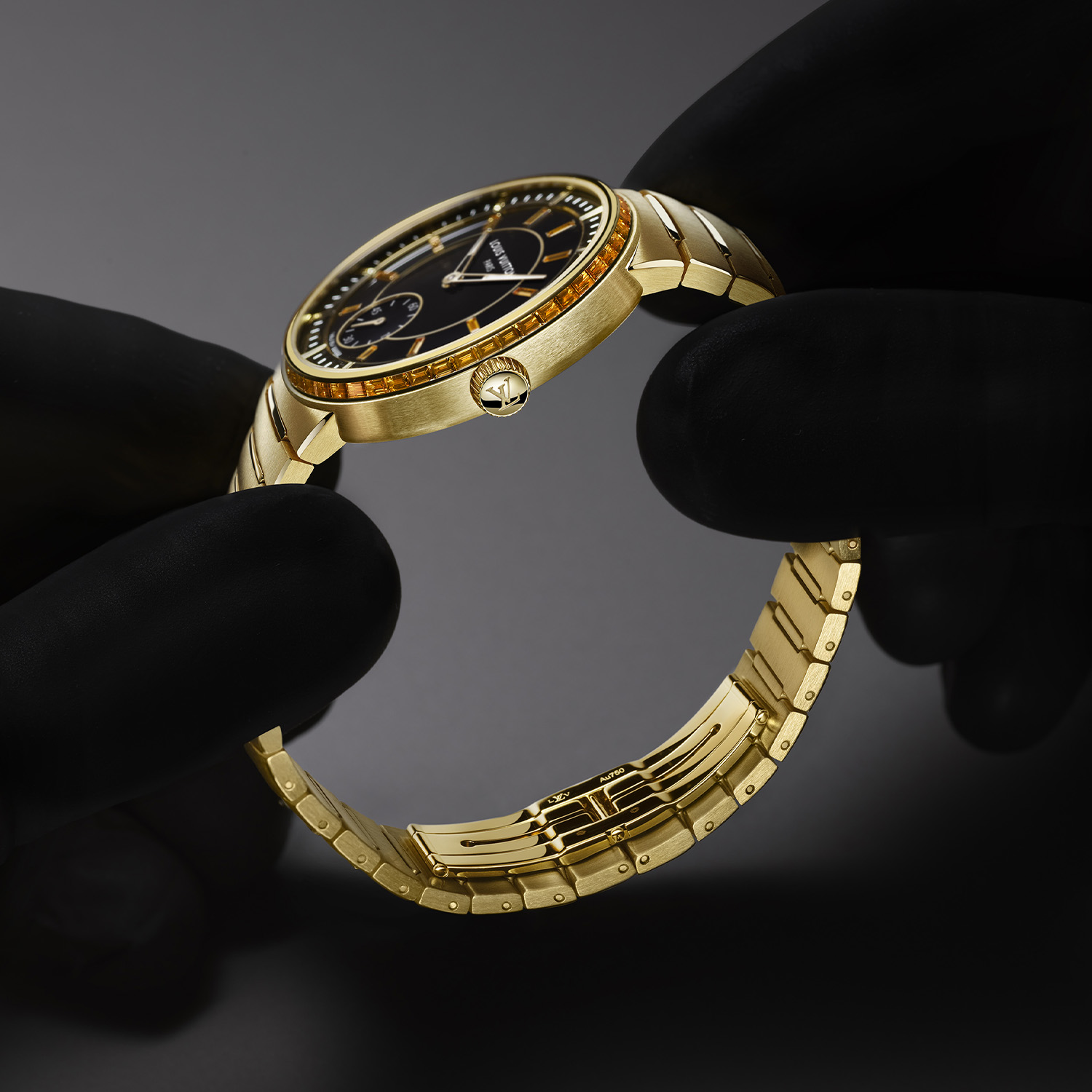 Louis Vuitton Tambour High End Yellow Gold Onyx and Platinum Rainbow - 2 Louis Vuitton Tambour High End Yellow Gold Onyx and Platinum Rainbow - 2