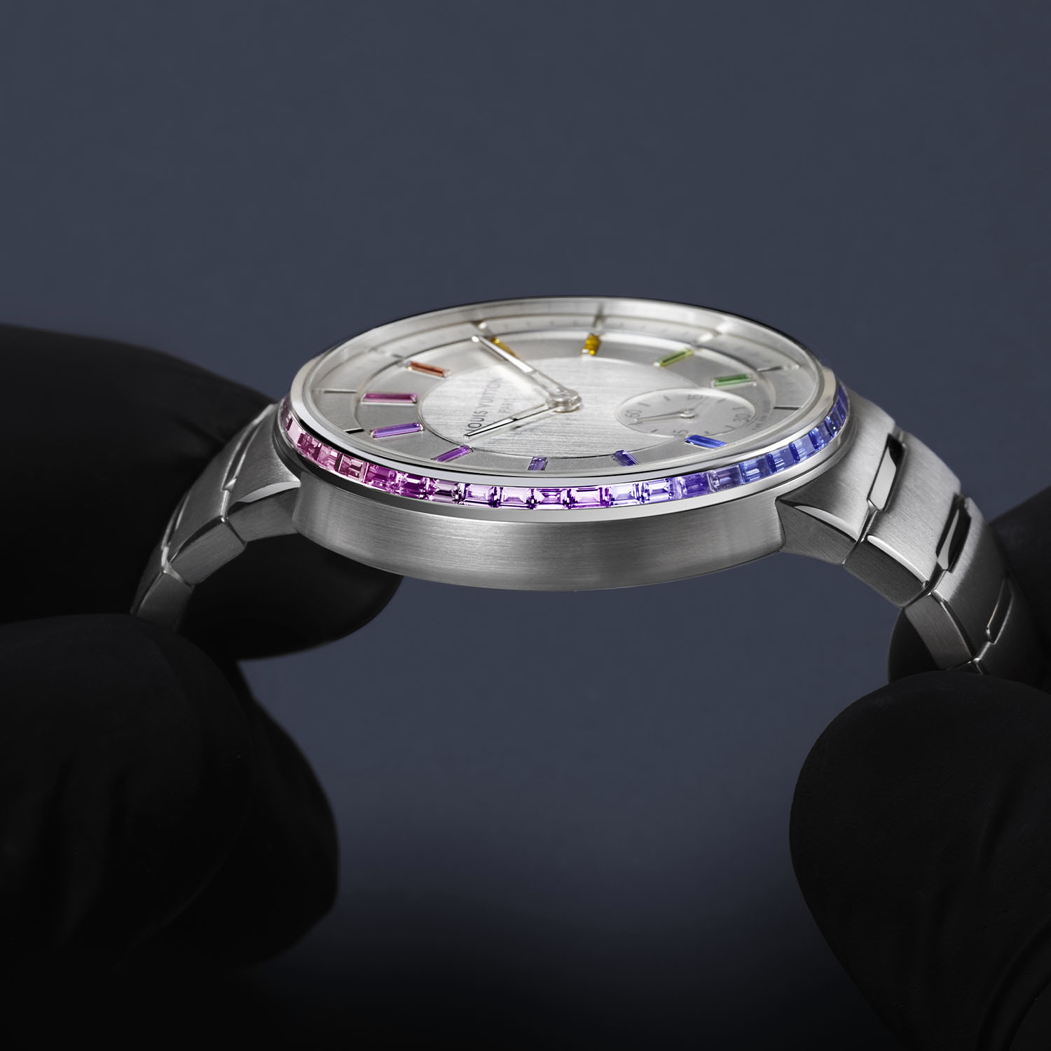 Louis Vuitton Tambour High End Yellow Gold Onyx and Platinum Rainbow - 8 Louis Vuitton Tambour High End Yellow Gold Onyx and Platinum Rainbow - 8