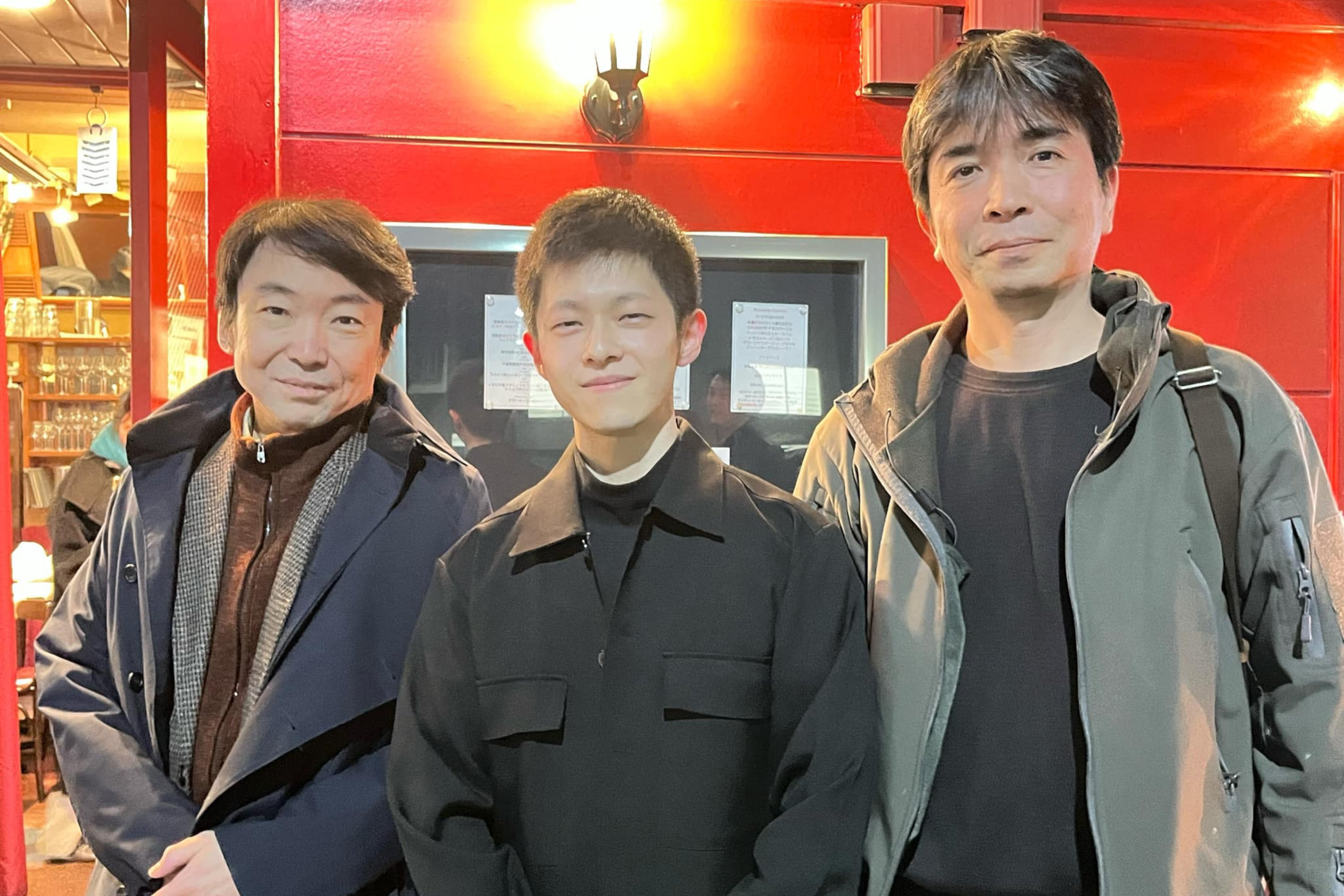 Mr. Gaku Okada (middle) - Mr Hajime Asaoka (left) - Mr Jiro Katayama (rigth) From left to right; Hajime Asaoka, Gaku Okada, Jiro Katayama.