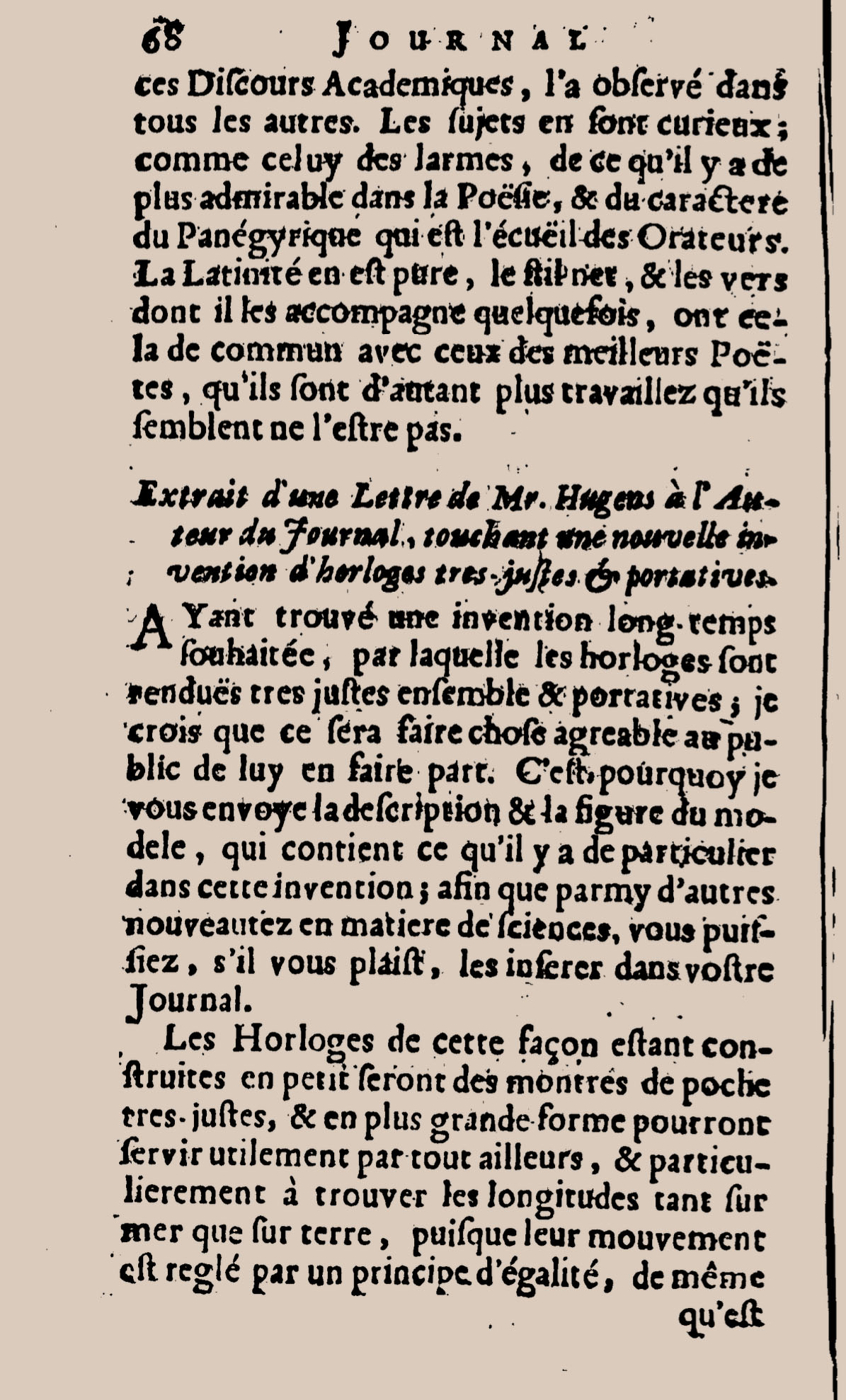extract journal des savants 1675 Christiaan Huygens invention balance spring spiral sping - 2 extract journal des savants 1675 Christiaan Huygens invention balance spring spiral sping - 2