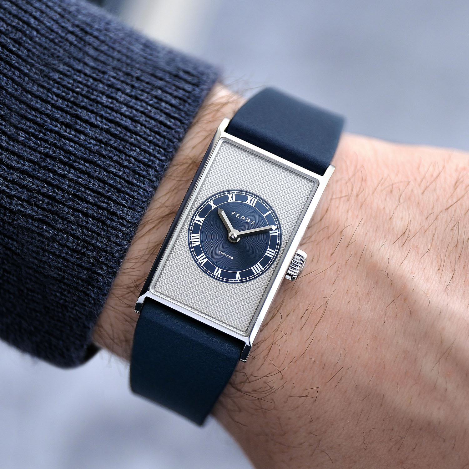 Fears Watch Co Arnos Pewter Blue 4 Fears Watch Co Arnos Pewter Blue 4