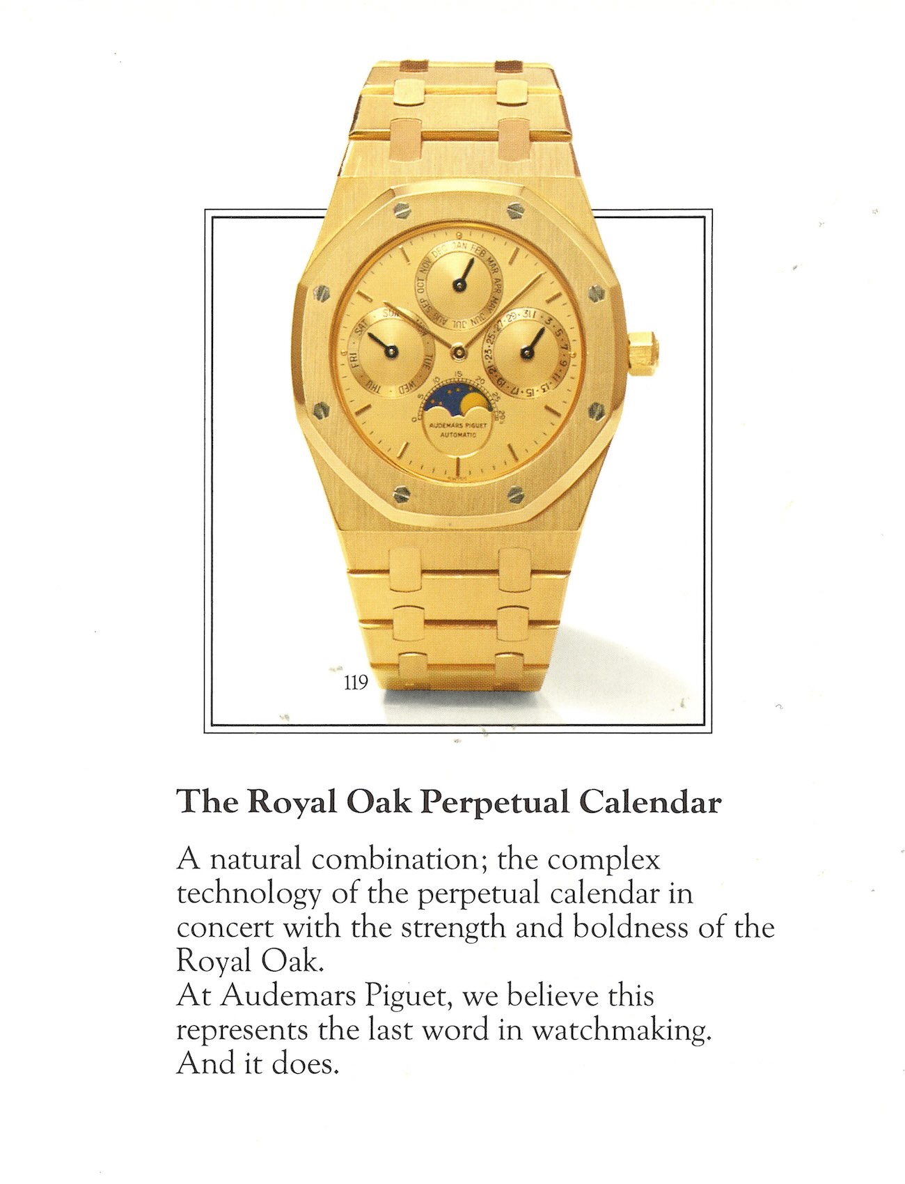 Advert AP Royal Oak Perpetual Calendar 25554BA from 1984 Advert AP Royal Oak Perpetual Calendar 25554BA from 1984