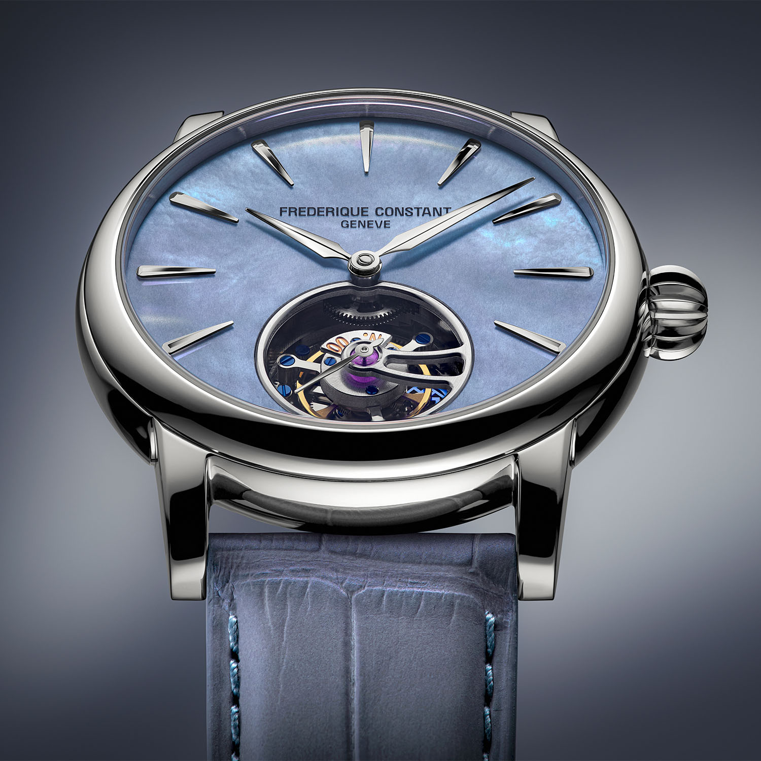 Frederique Constant Tourbillon Manufacture Blue Mother of Pearl White Gold - 2 Frederique Constant Tourbillon Manufacture Blue Mother of Pearl White Gold - 2