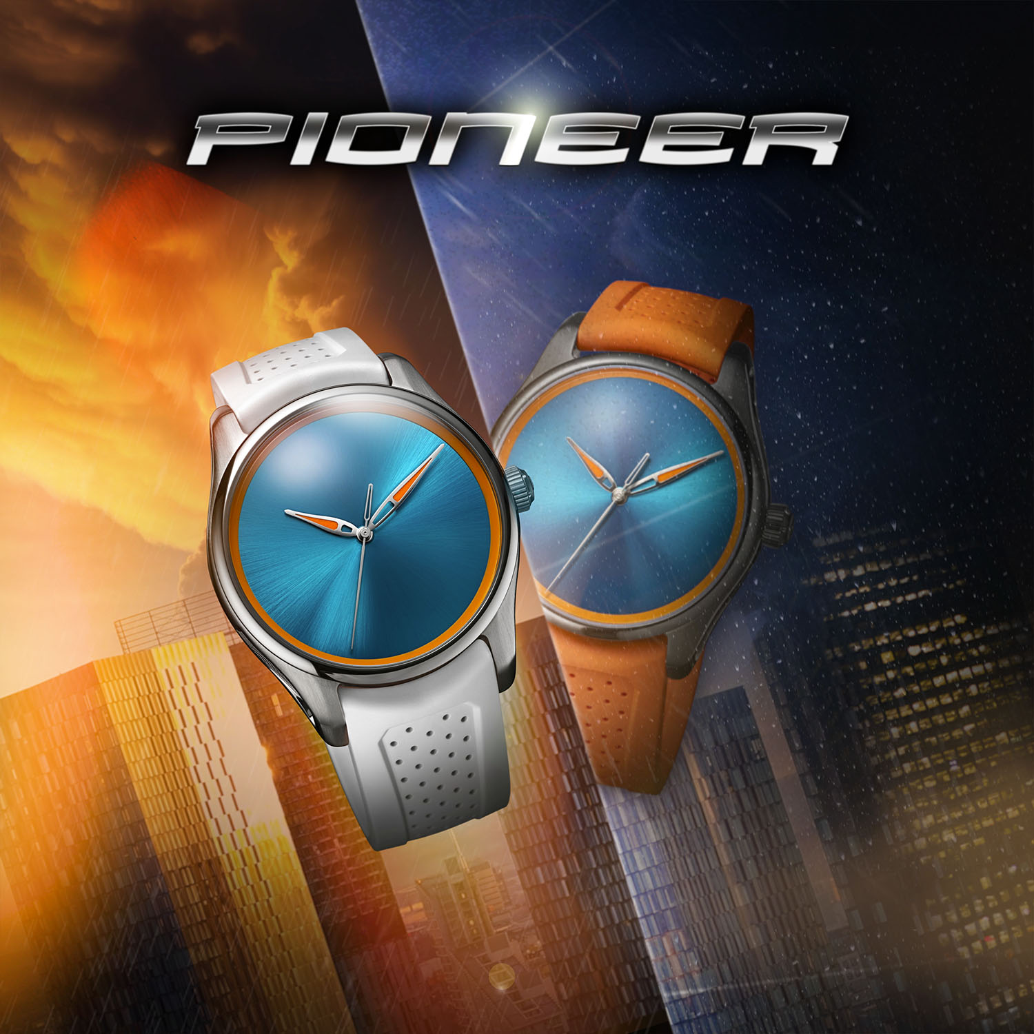 H Moser Cie Pioneer Spiced Aqua Collection turquoise orange 1 H Moser Cie Pioneer Spiced Aqua Collection turquoise orange 1