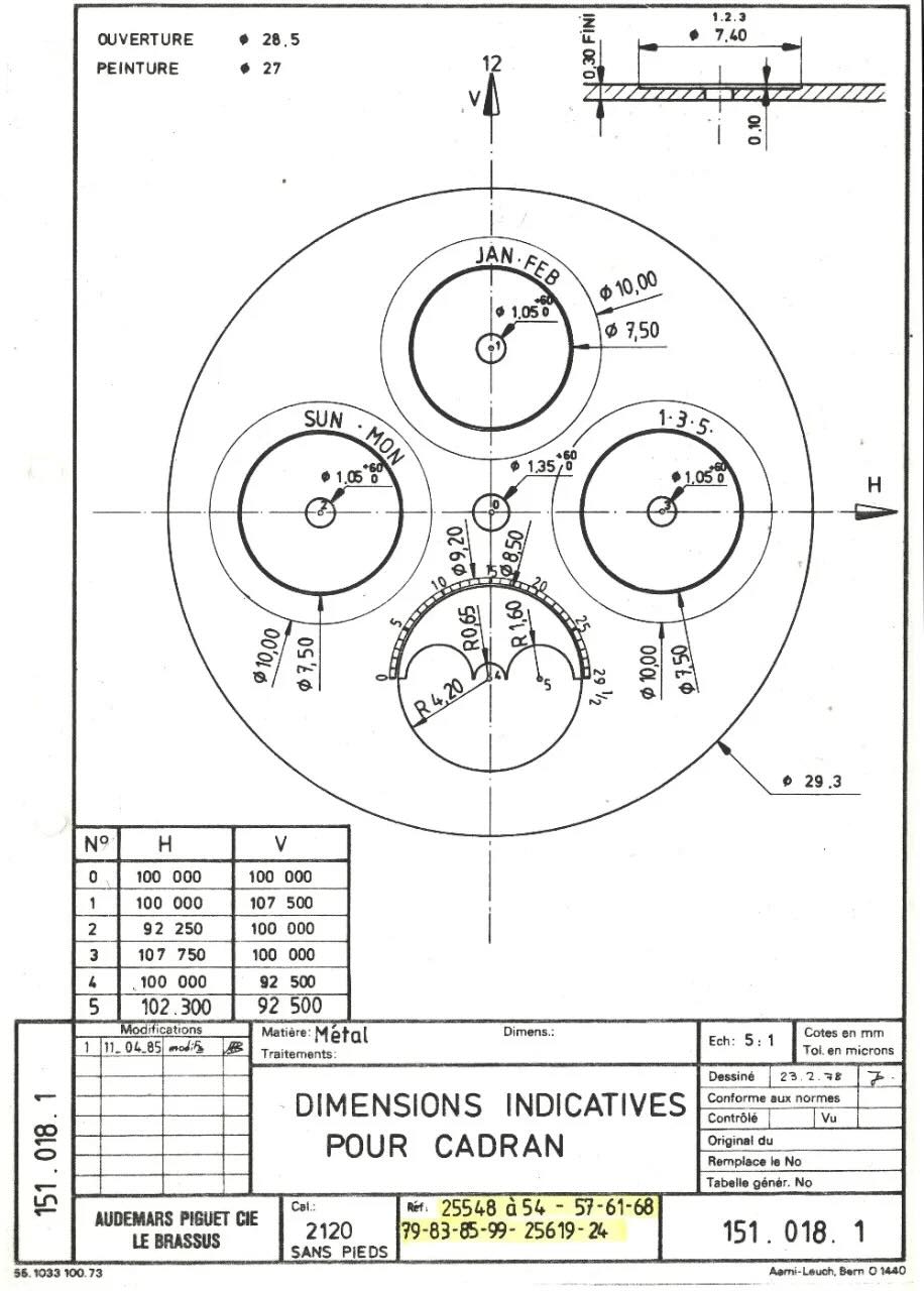 history audemars piguet royal oak perpetual calendar - first technical drawings 25554 - 4 history audemars piguet royal oak perpetual calendar - first technical drawings 25554 - 4