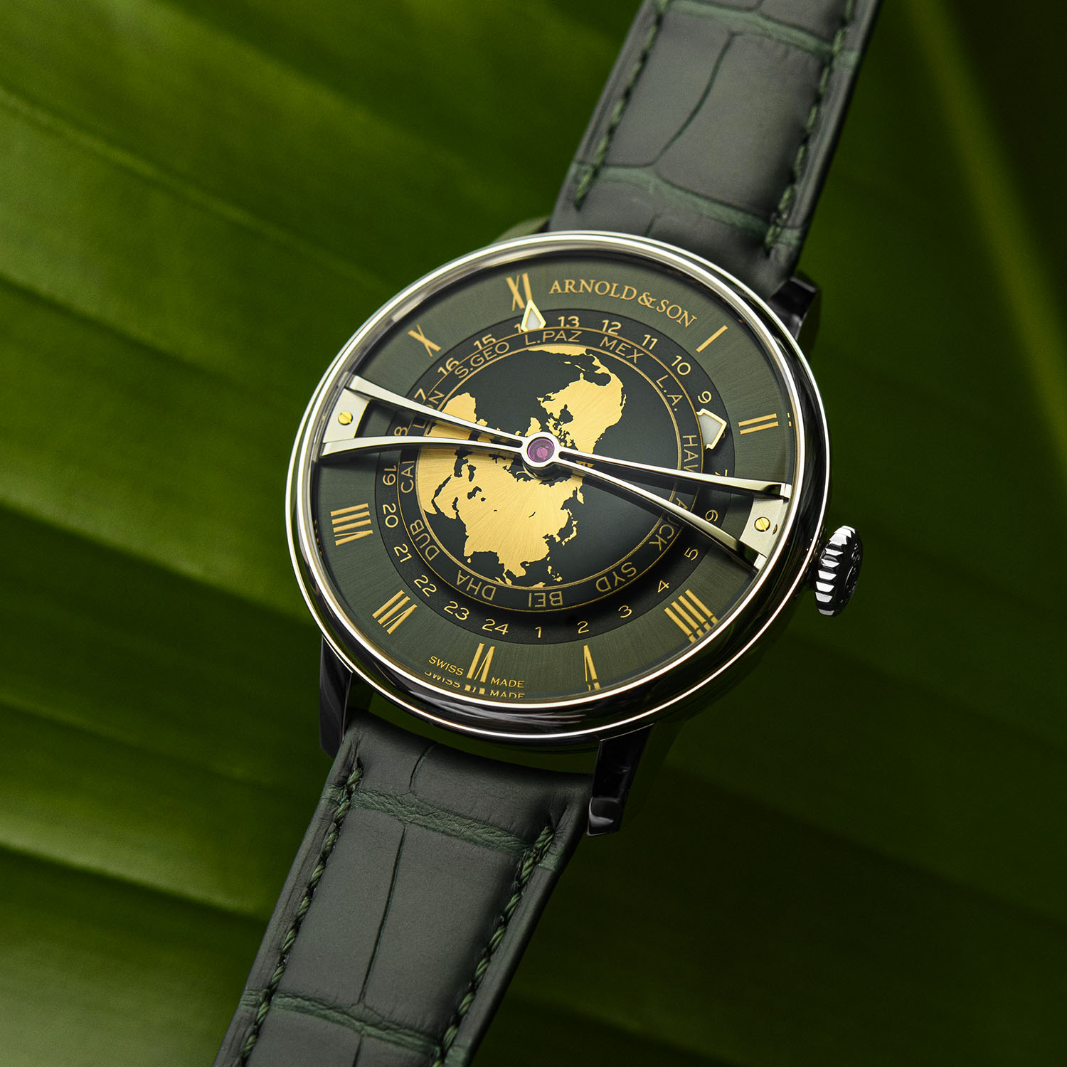 Arnold and Son Globetrotter 42 Steel Strand Blue and Greenwich Green Editions - 6 Arnold and Son Globetrotter 42 Steel Strand Blue and Greenwich Green Editions - 6