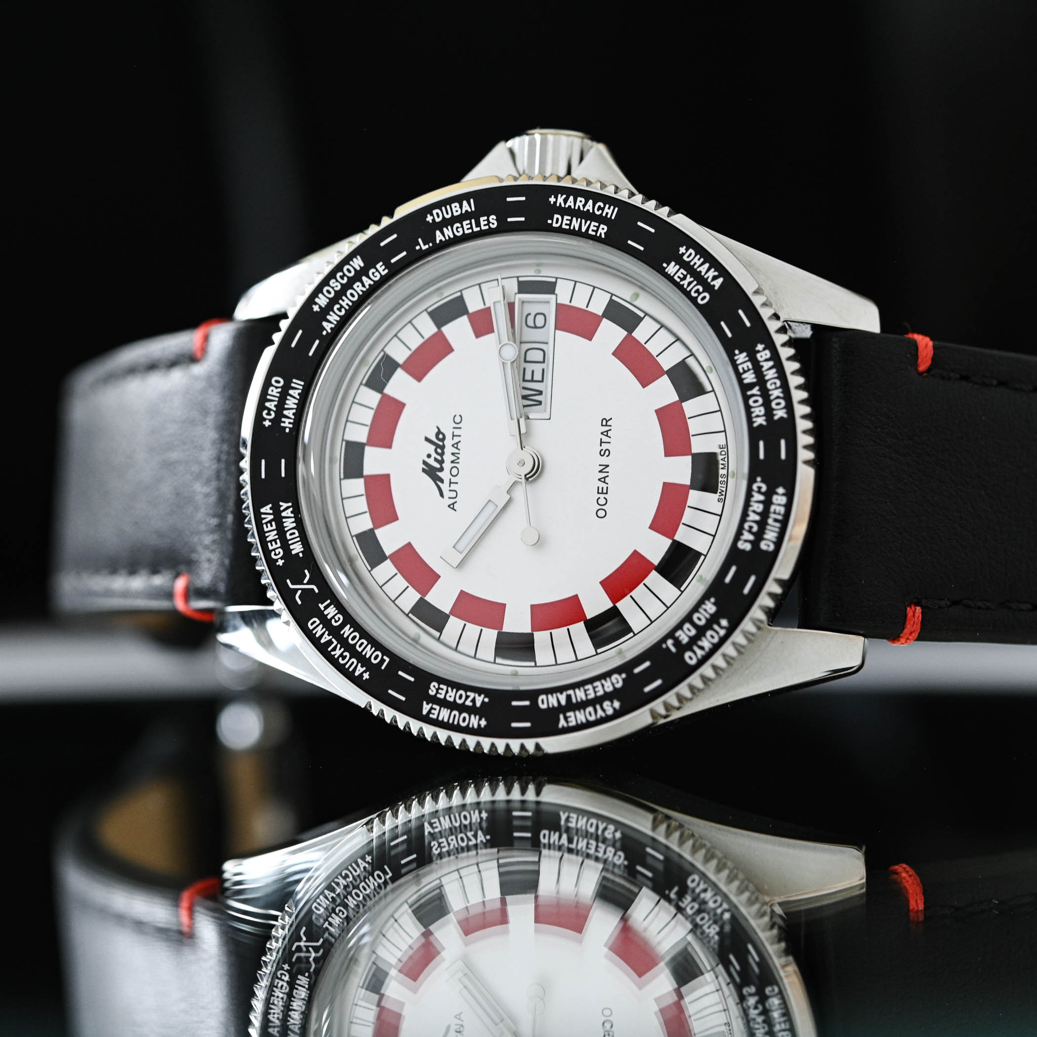 Mido Ocean Star Worldtimer 1970s re-edition chequered dial review 3 Mido Ocean Star Worldtimer 1970s re-edition chequered dial review 3