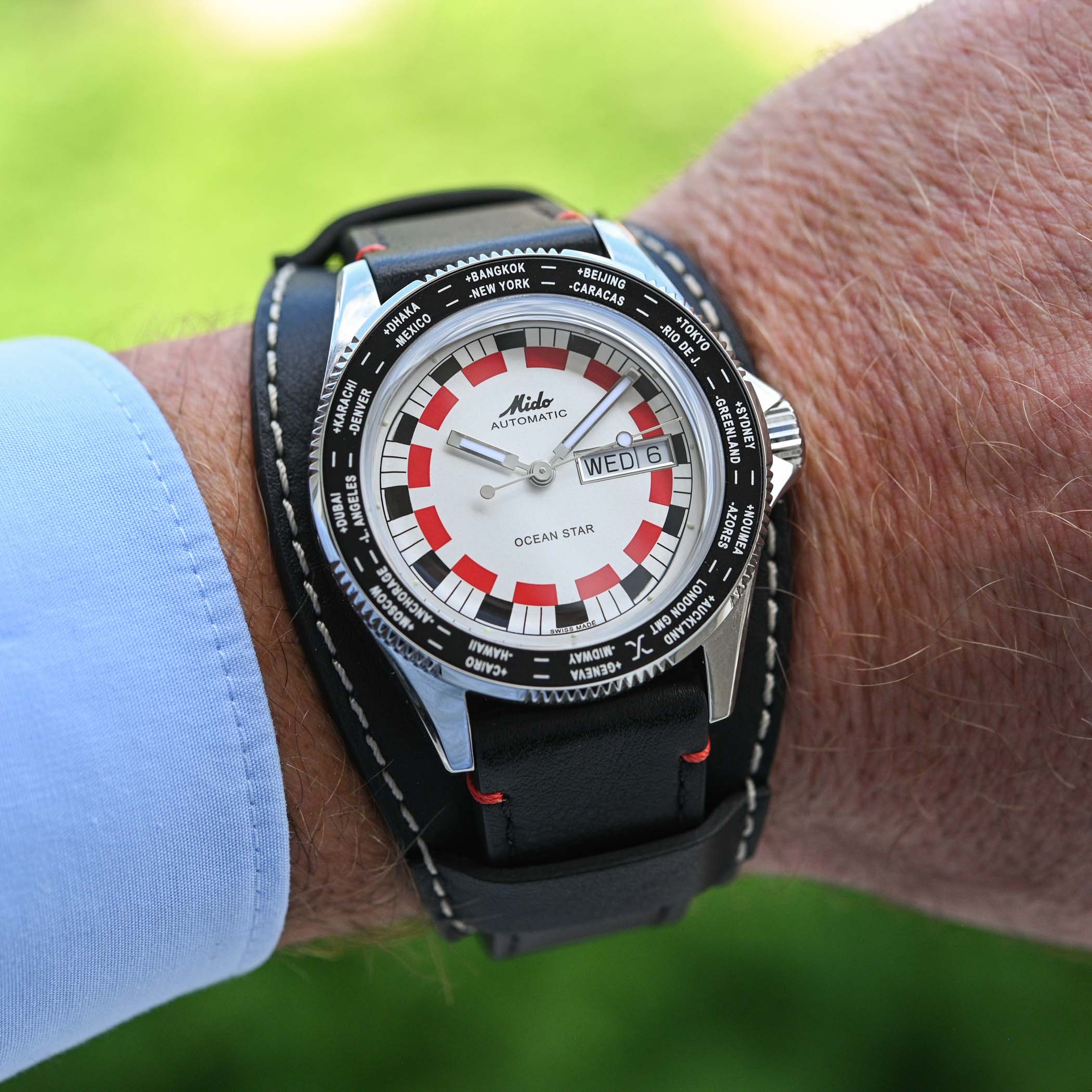 Mido Ocean Star Worldtimer 1970s re-edition chequered dial review 8 Mido Ocean Star Worldtimer 1970s re-edition chequered dial review 8