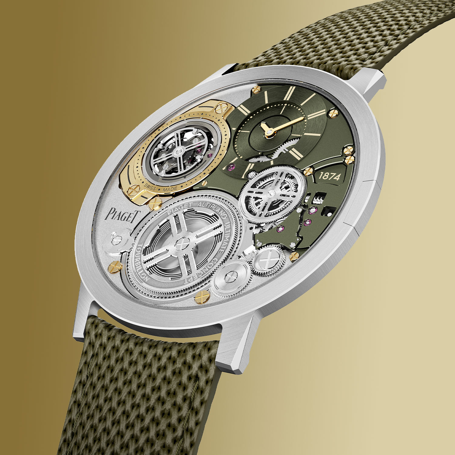 Piaget Altiplano Ultimate Concept Tourbillon and Altiplano 910P in Khaki green and gold - 7 Piaget Altiplano Ultimate Concept Tourbillon and Altiplano 910P in Khaki green and gold - 7