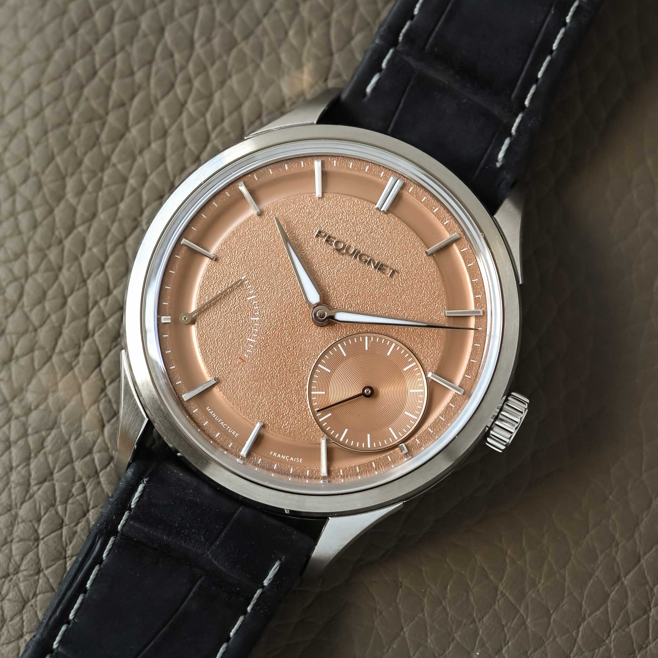 Pequignet Royale Paris 39.5mm Power Reserve Small Seconds Coral Salmon review - 5 Pequignet Royale Paris 39.5mm Power Reserve Small Seconds Coral Salmon review - 5