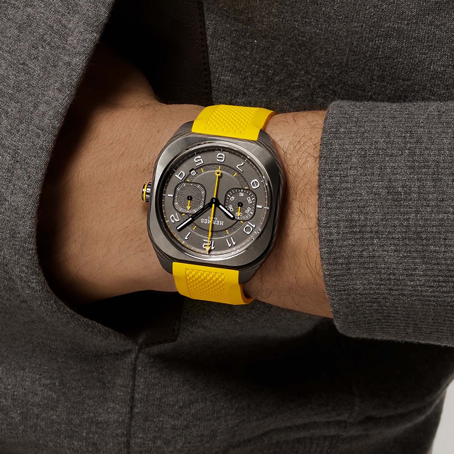 Hermes H08 Chronograph Naples Yellow Monopusher W403131WW00 - 2 Hermes H08 Chronograph Naples Yellow Monopusher W403131WW00 - 2