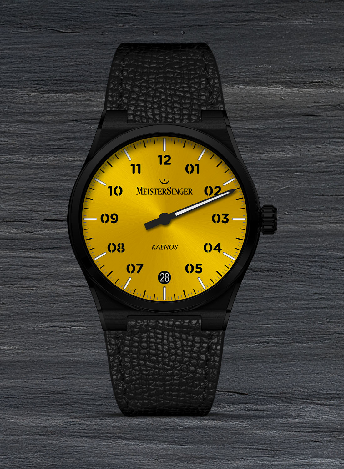Meistersinger Kaenos Open Date and Kaenos Automatic Black DLC Yellow Dial - 2 Meistersinger Kaenos Open Date and Kaenos Automatic Black DLC Yellow Dial - 2