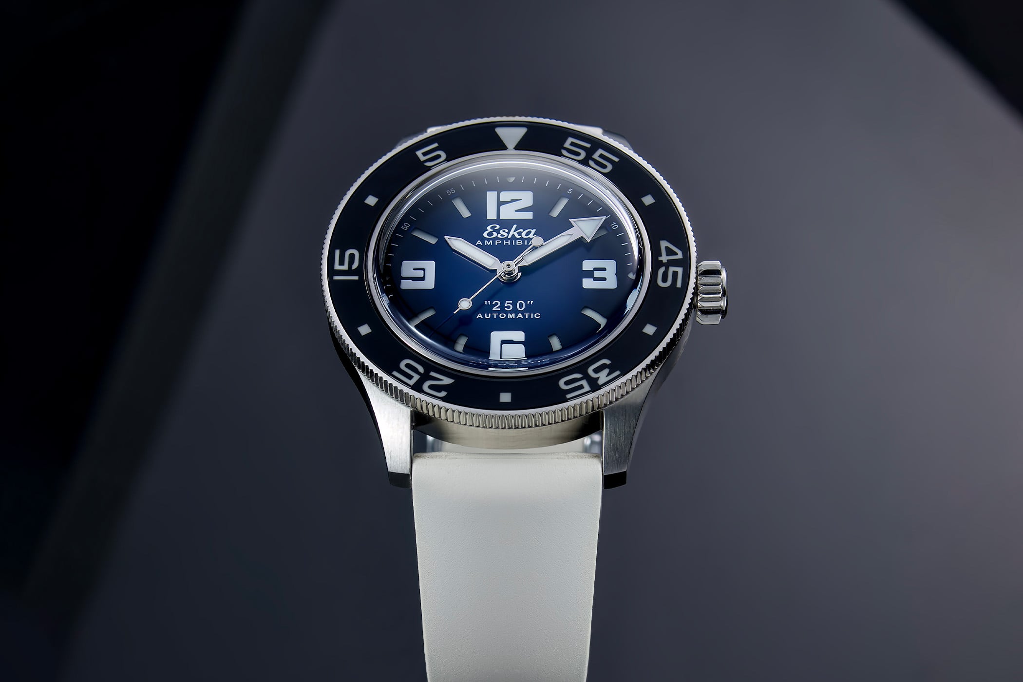 Introducing – The Eska Amphibian 250 Blue Dolphin, Now with a Blue Dial