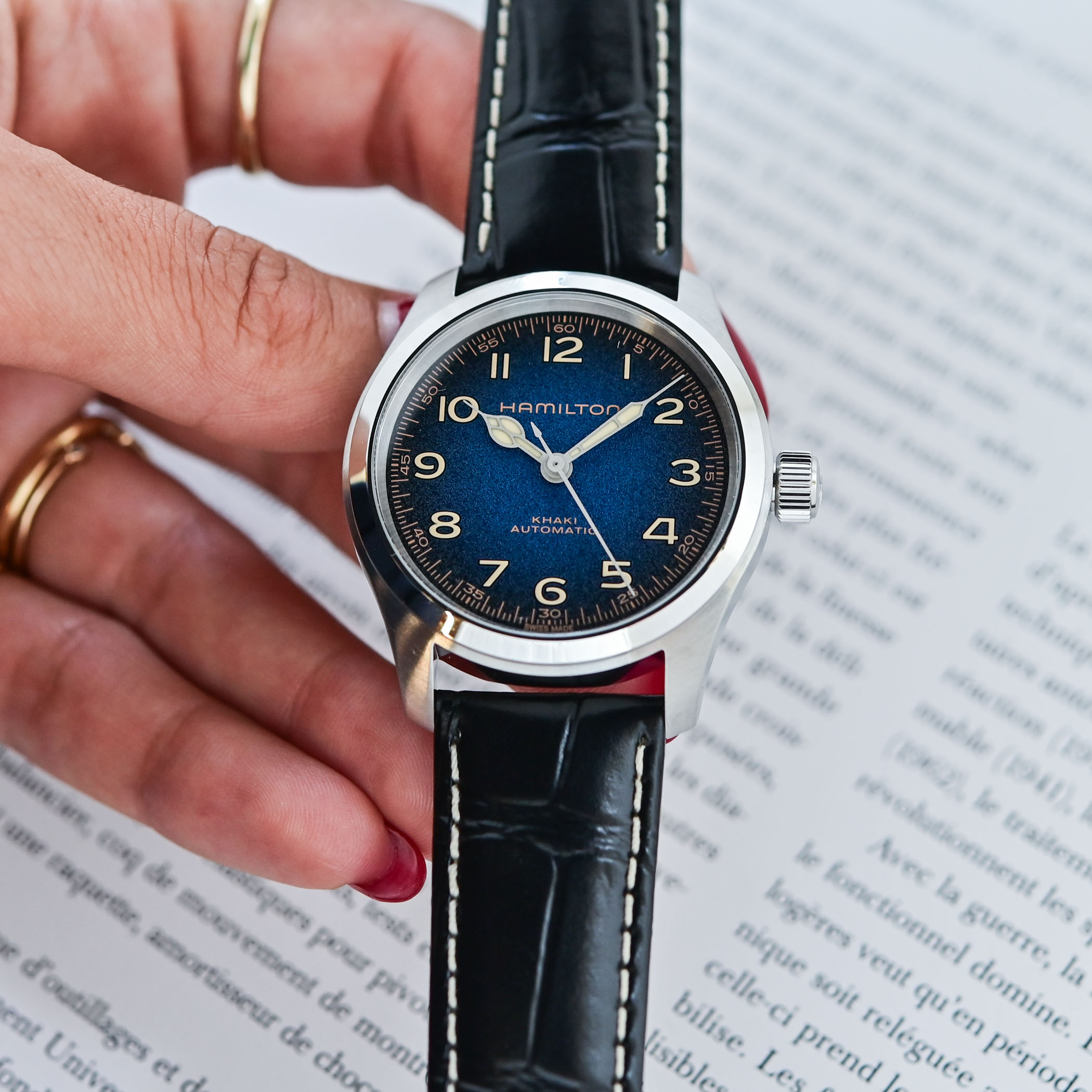 The Hamilton Khaki Field Murph 38mm Gets a Textured Blue Makeover