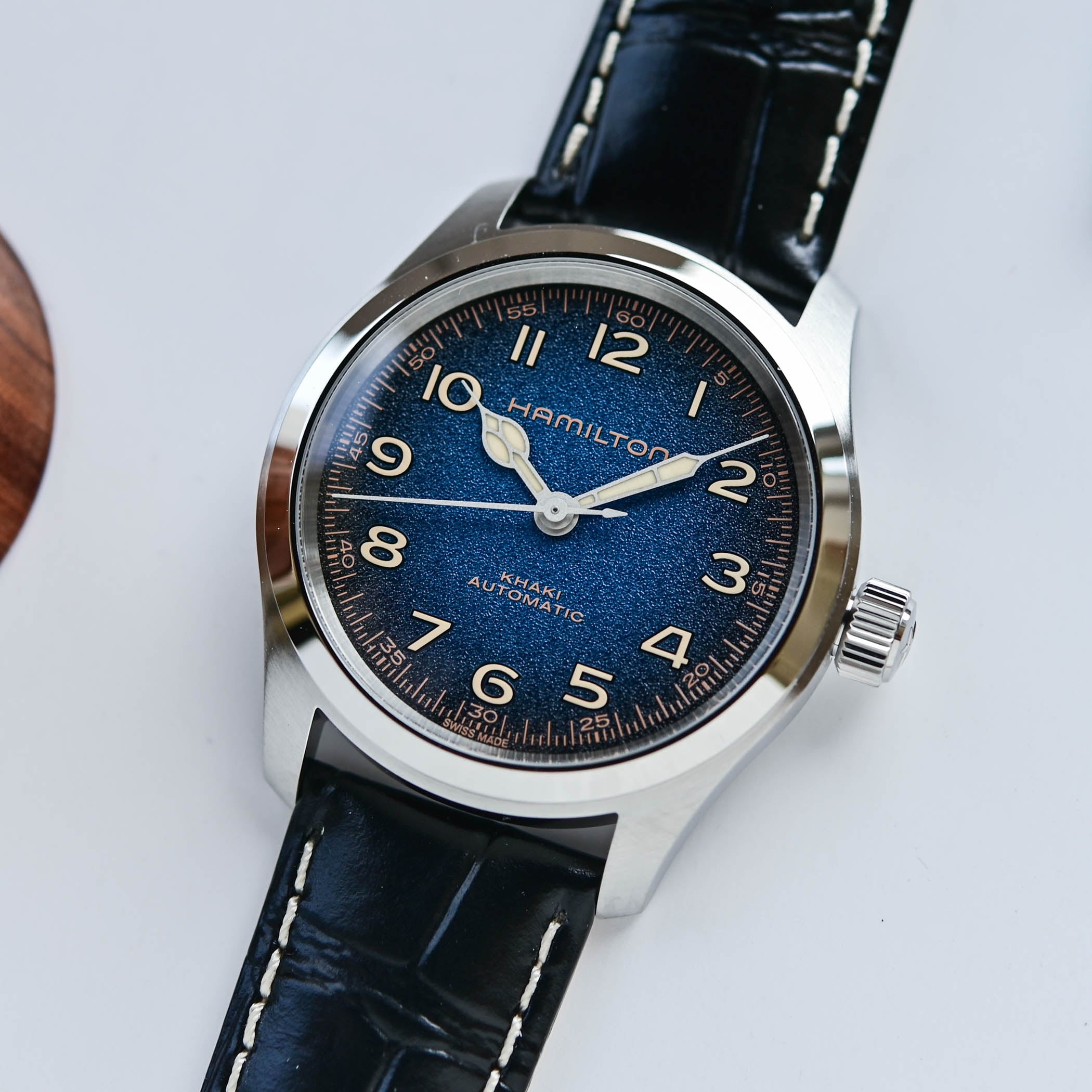 The Hamilton Khaki Field Murph 38mm Gets a Textured Blue Makeover