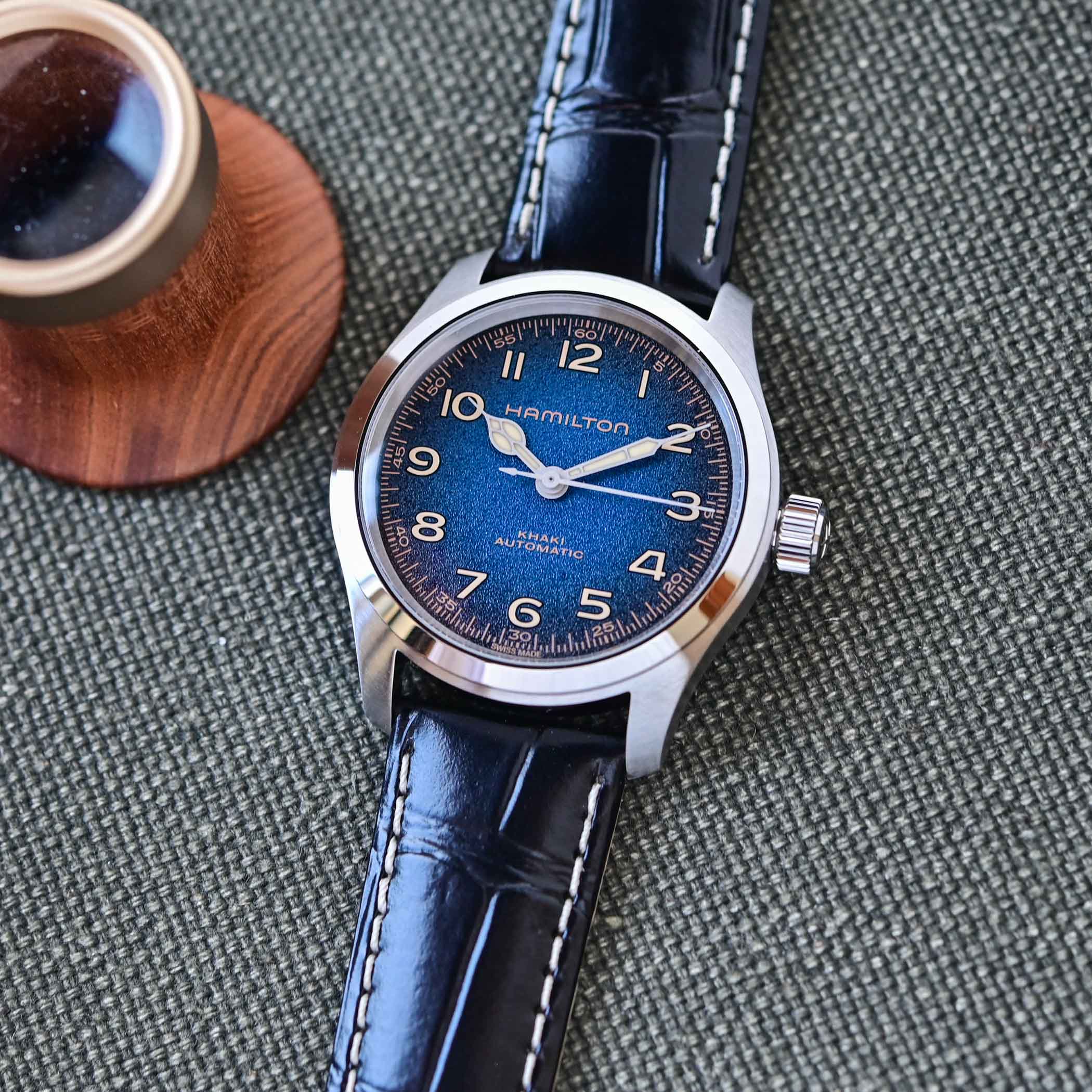 The Hamilton Khaki Field Murph 38mm Gets a Textured Blue Makeover