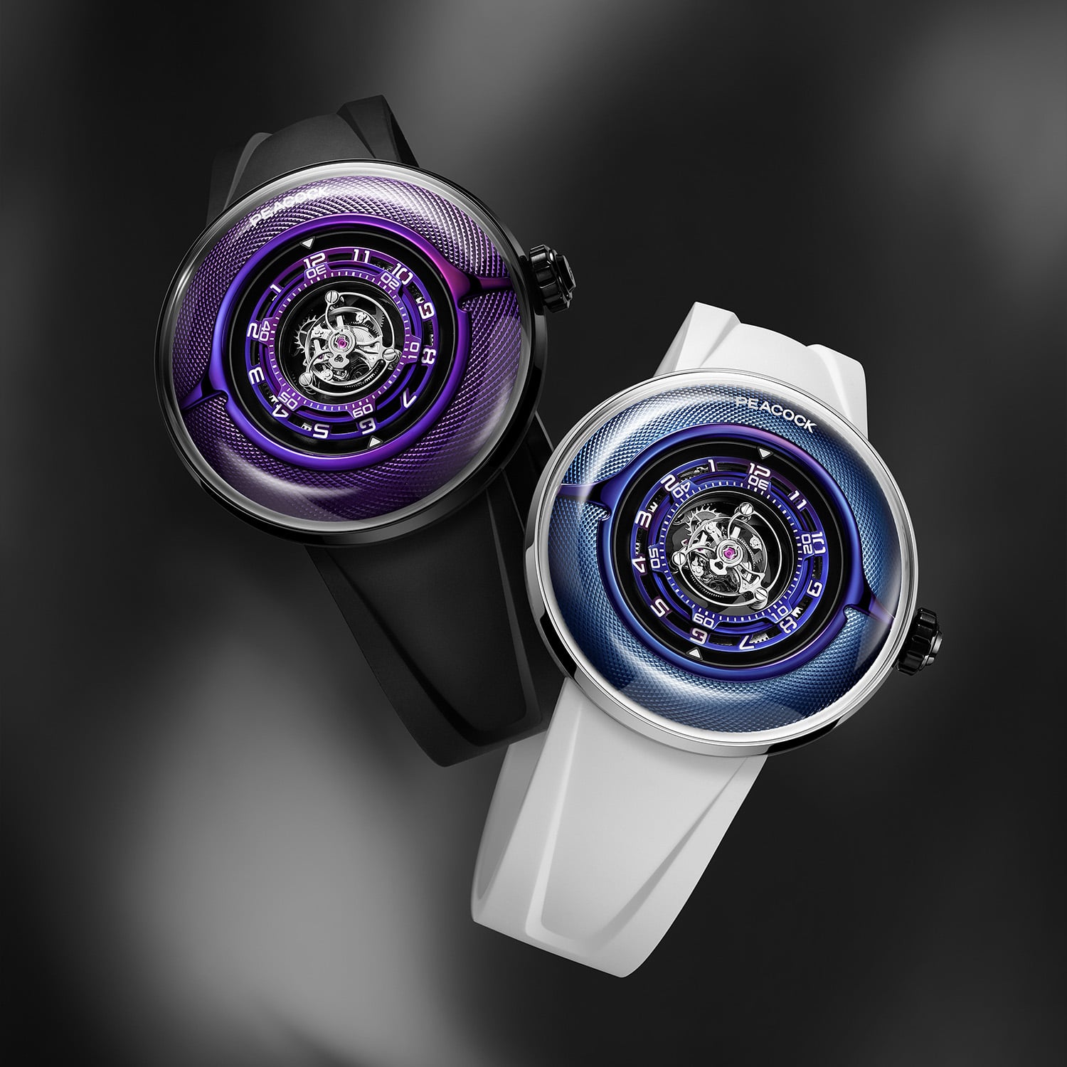 The Peacock Black Hole III Curved Guilloche Central Tourbillon; Bold, Complex yet Attainable