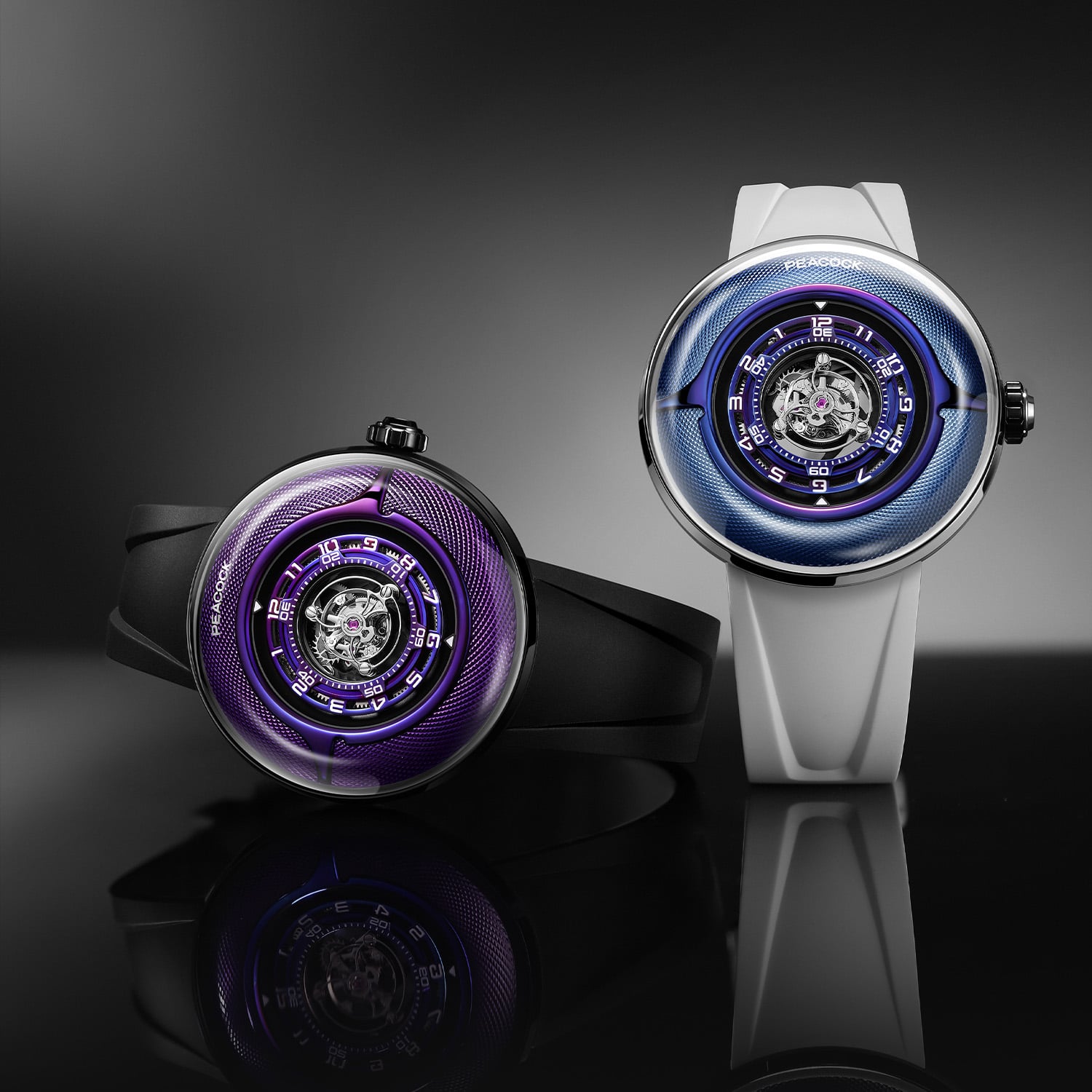 The Peacock Black Hole III Curved Guilloche Central Tourbillon; Bold, Complex yet Attainable