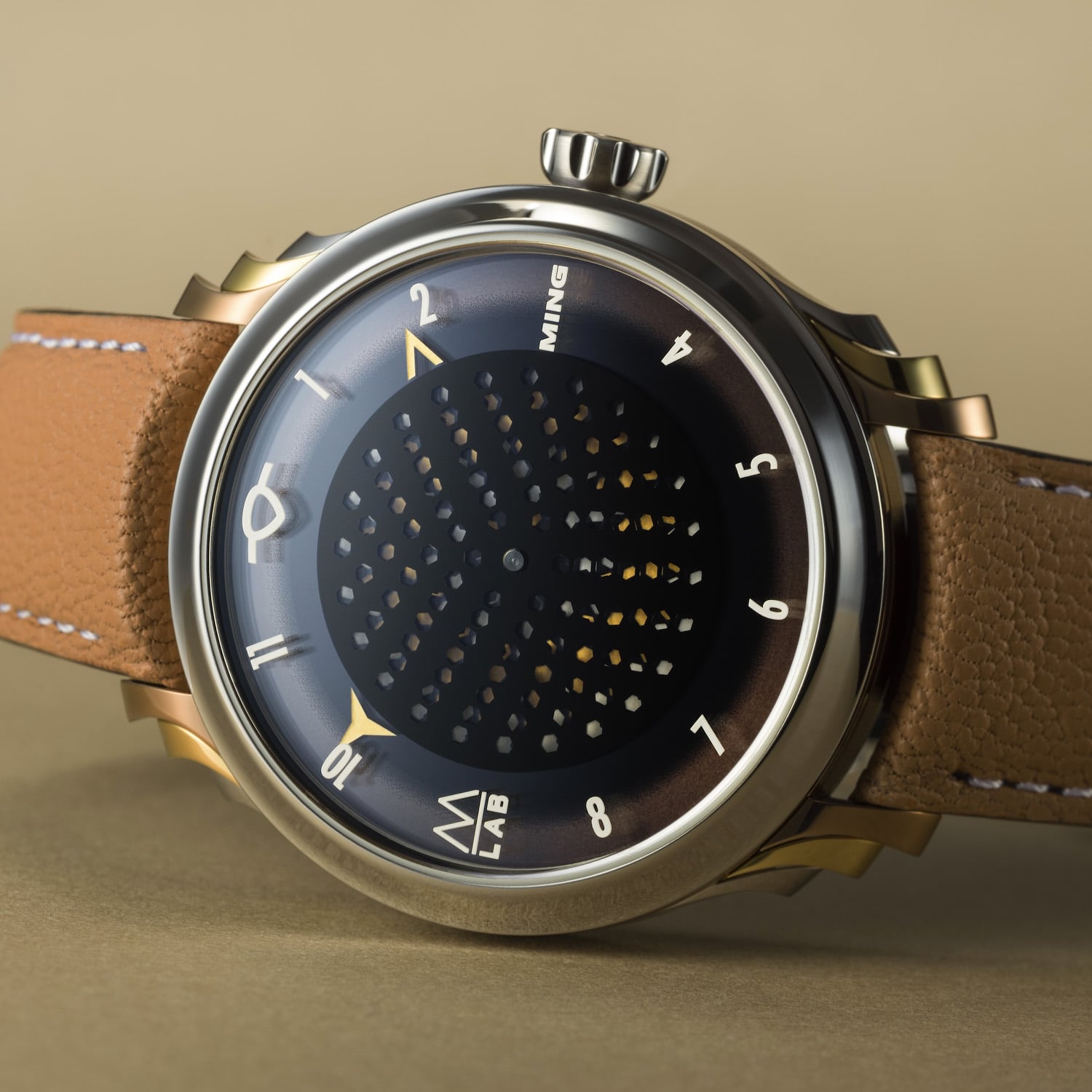 MING × Massena LAB 57.09 Secret Honey Moving Honeycomb Dial Tri-Tone Lugs - 3