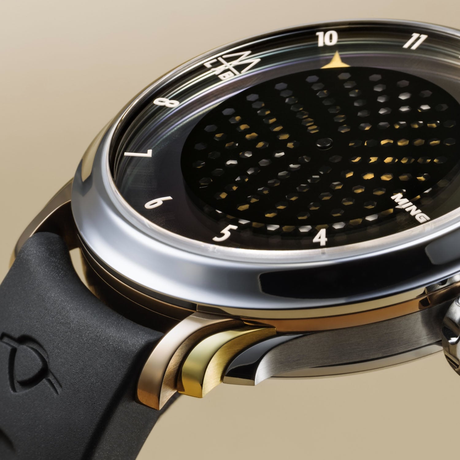 MING × Massena LAB 57.09 Secret Honey Moving Honeycomb Dial Tri-Tone Lugs - 5
