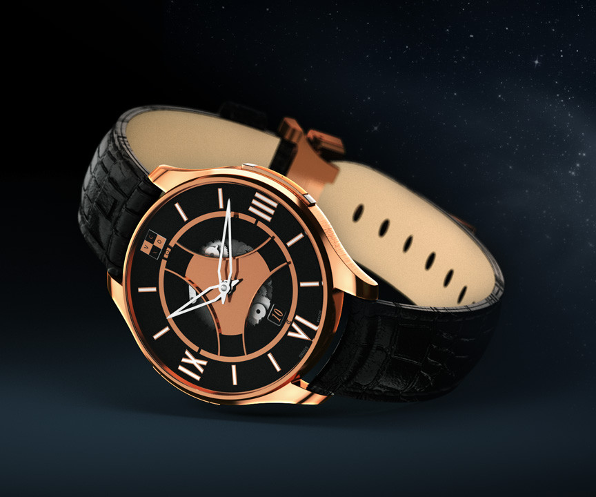 VCXO mechanical smart watch pink gold - 2