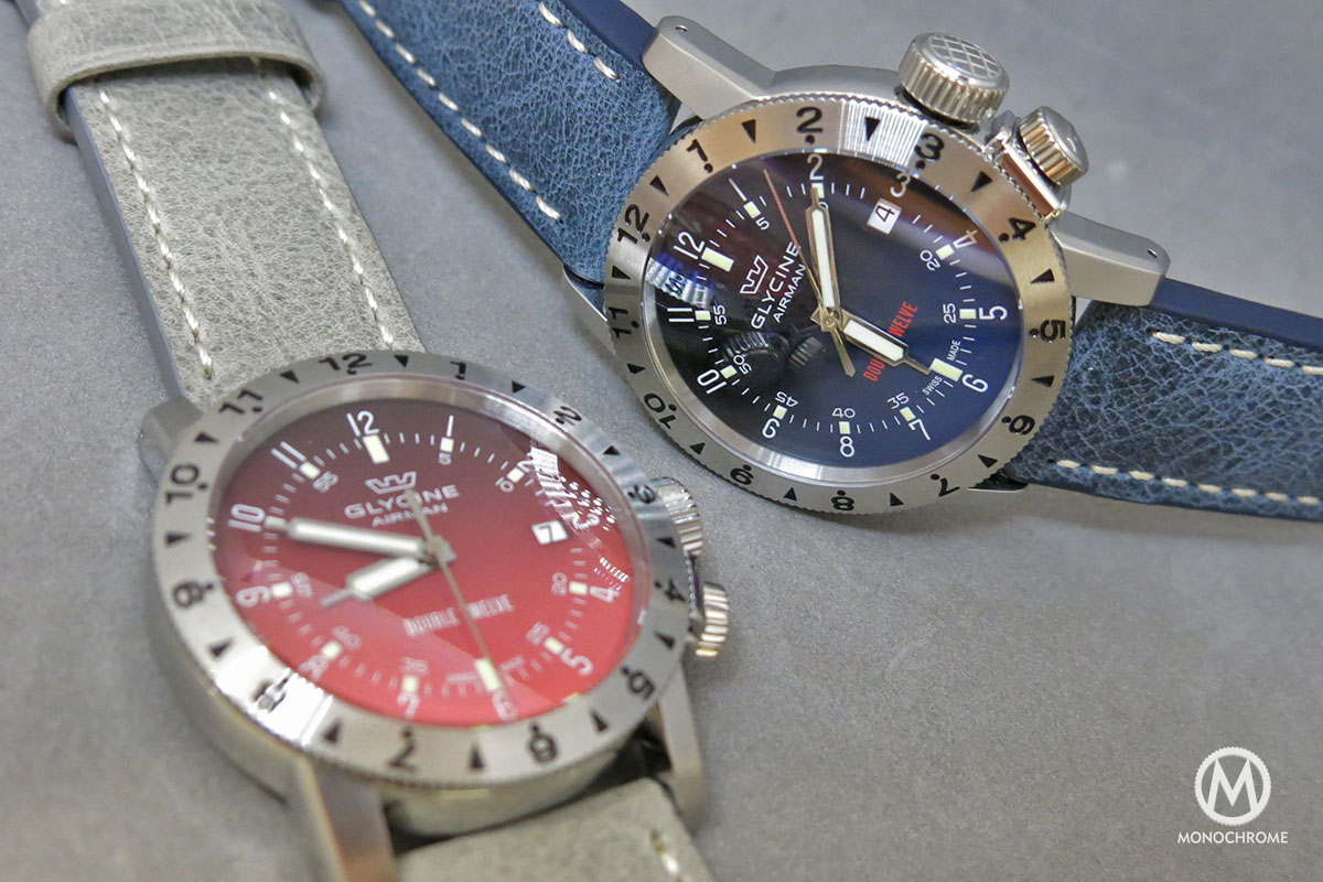 Glycine Airman Double Twelve Blue and Red