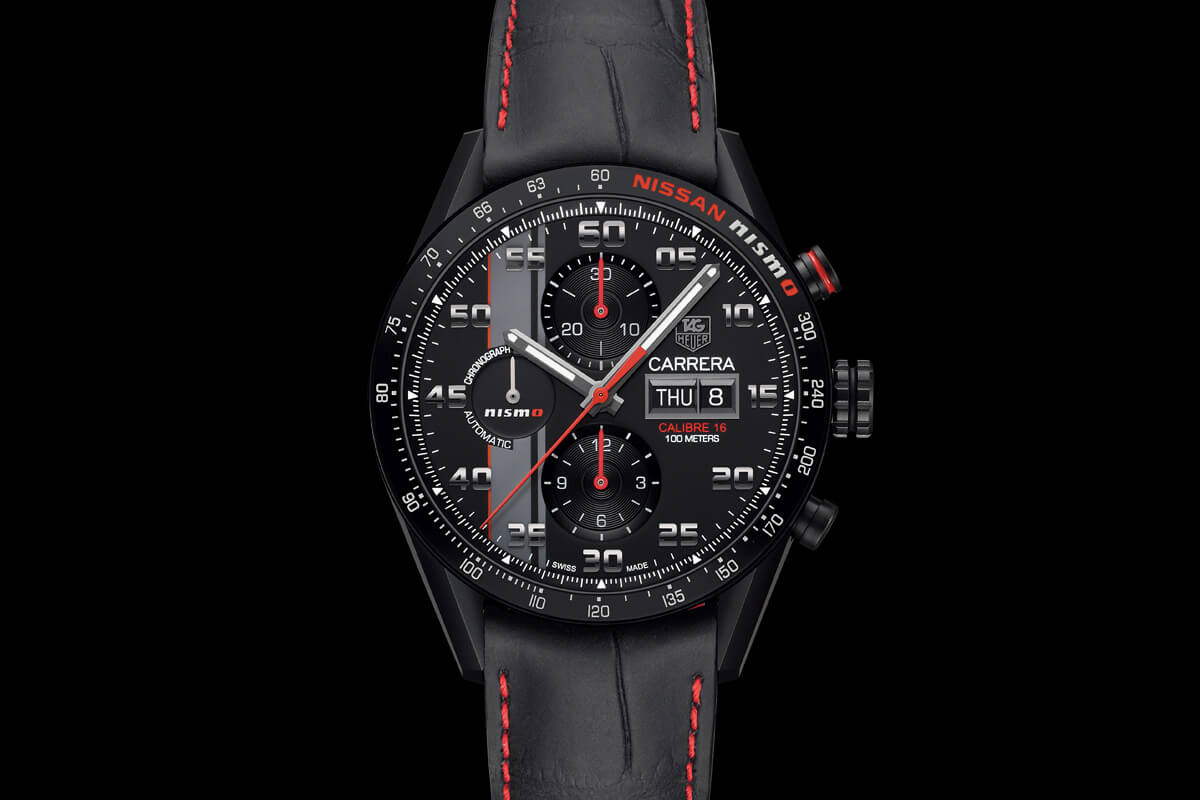 Introducing the TAG Heuer Carrera NISMO Calibre 16 Day-Date Chronograph  Special Edition (specs & price) - Monochrome-Watches