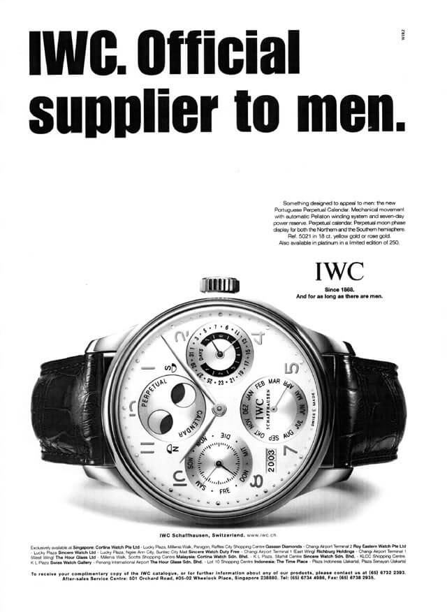 IWC ad engineered for men