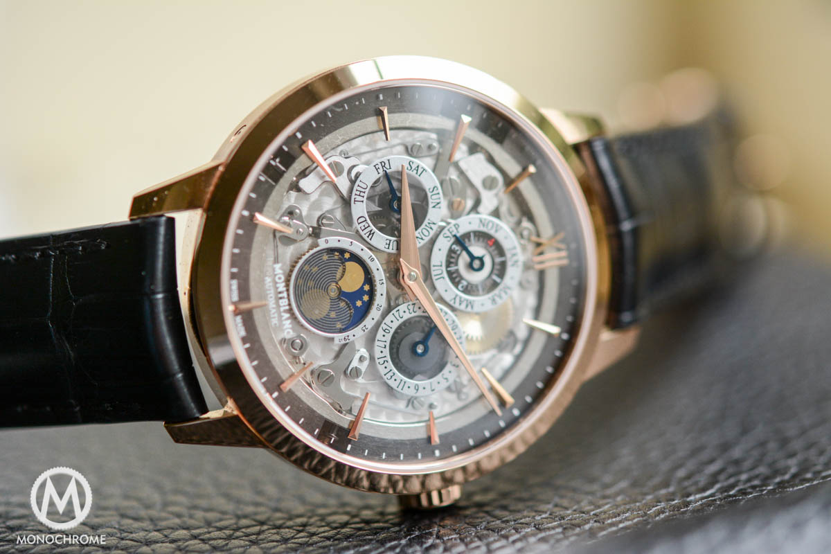 Montblanc Heritage Spirit Perpetual Calendar with smoked sapphire dial see through