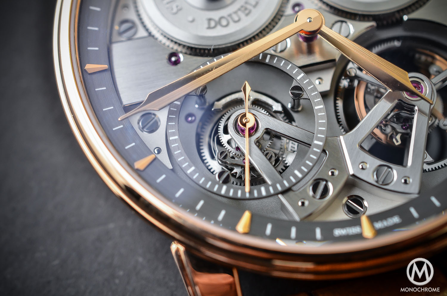 Arnold and Son Constant Force Tourbillon - hands-on review - remontoir close up