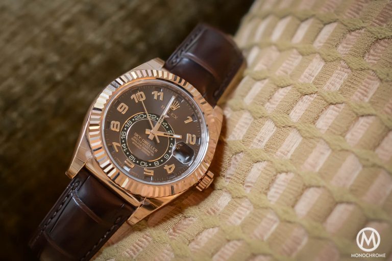 Rolex Sky-Dweller Review - Case and dial - everose gold chocolate brown dial