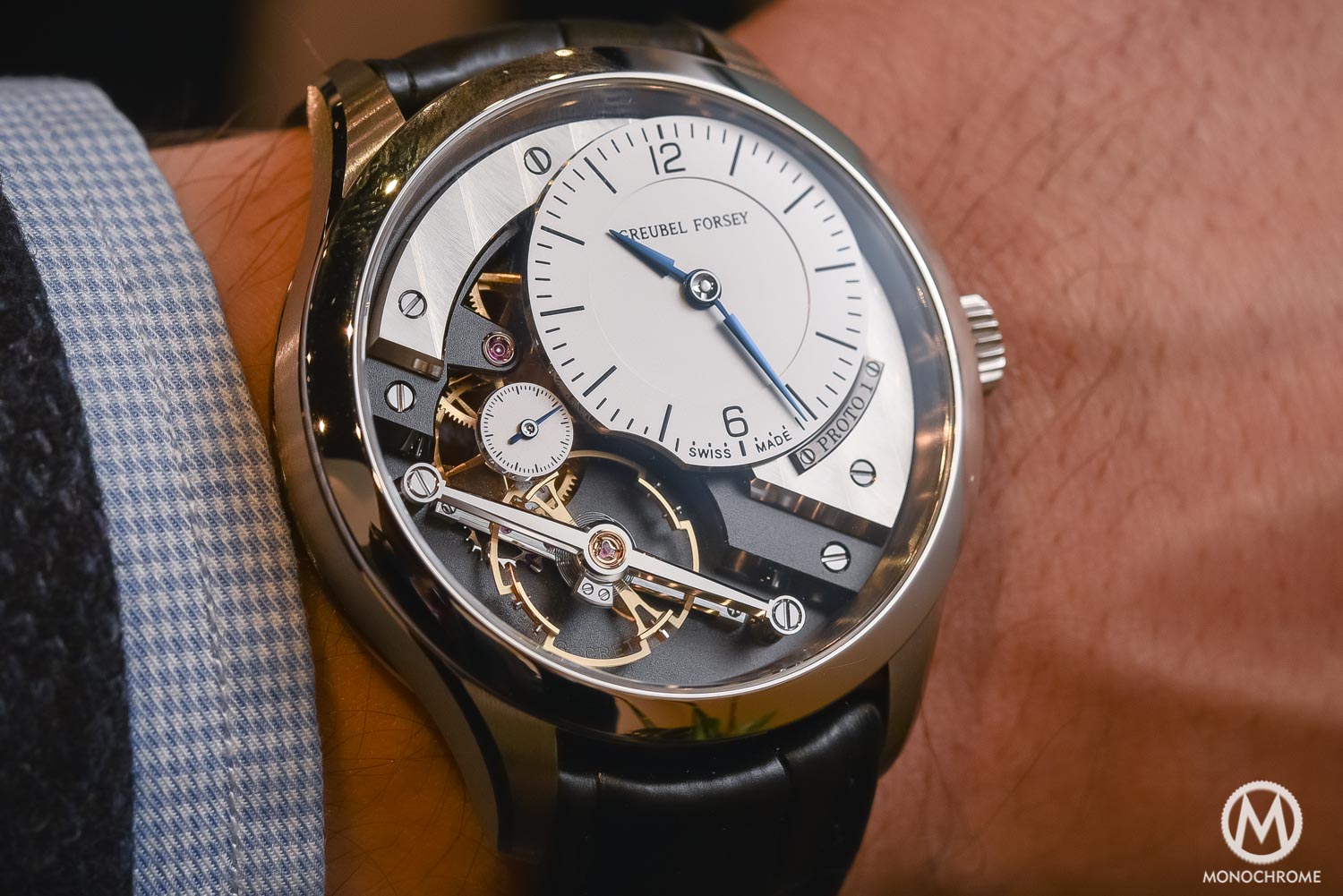 Greubel Forsey Signature 1 - Stainless steel entry level - SIHH 2016 - wristshot