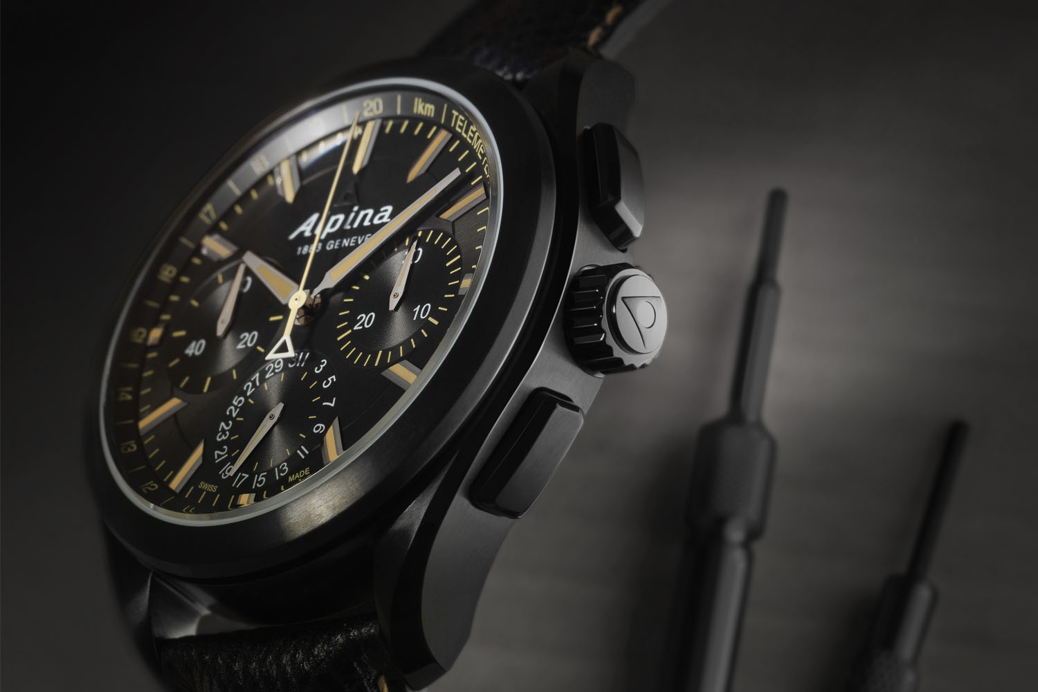 Alpina Watches Alpiner 4 Manufacture Flyback Chronograph Full Black - Calibre AL-760