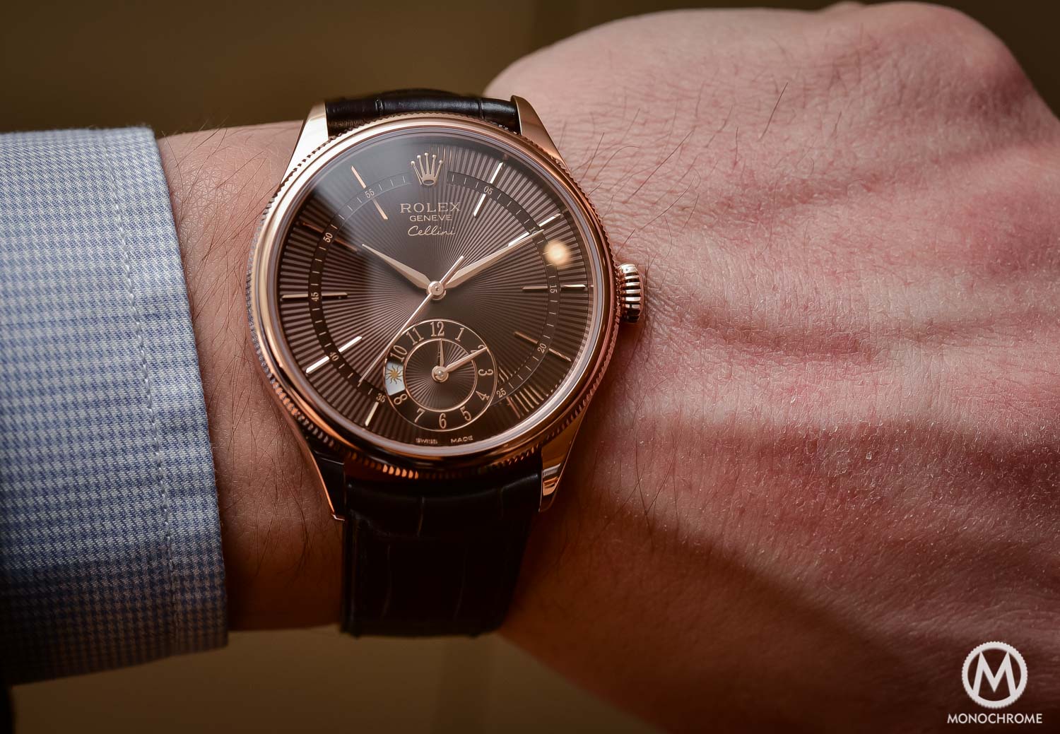 Rolex Cellini Dual Time Brown Dial everose gold 2016