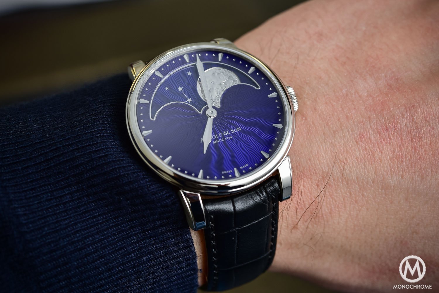 Arnold and Son HM Perpetual Moon steel blue dial