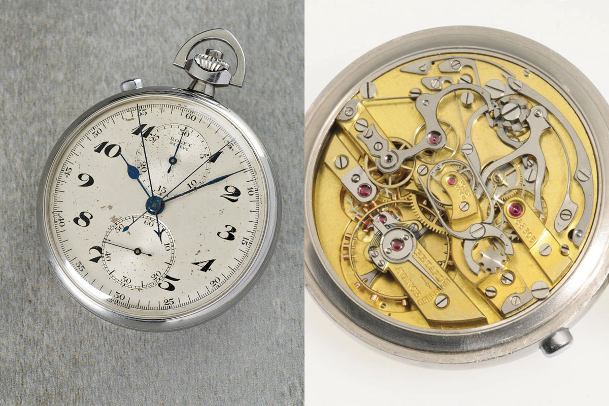 Rolex rattrapante chronograph pocket watch - Dr Crott Auctions