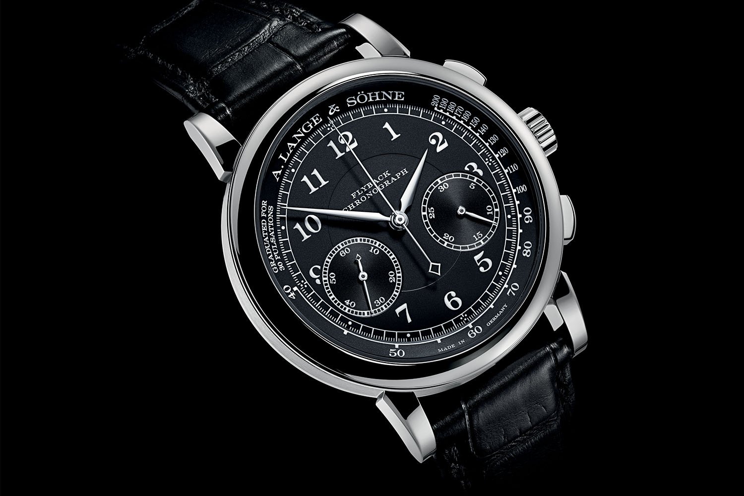A. Lange & Söhne 1815 Chronograph Black Pulsometer Dial white gold