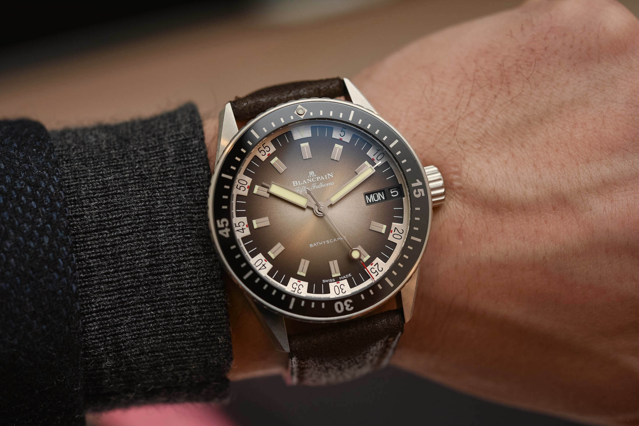 Blancpain Fifty-Fathoms Bathyscaphe Day-Date 70s - Buying Guide Brown Watches