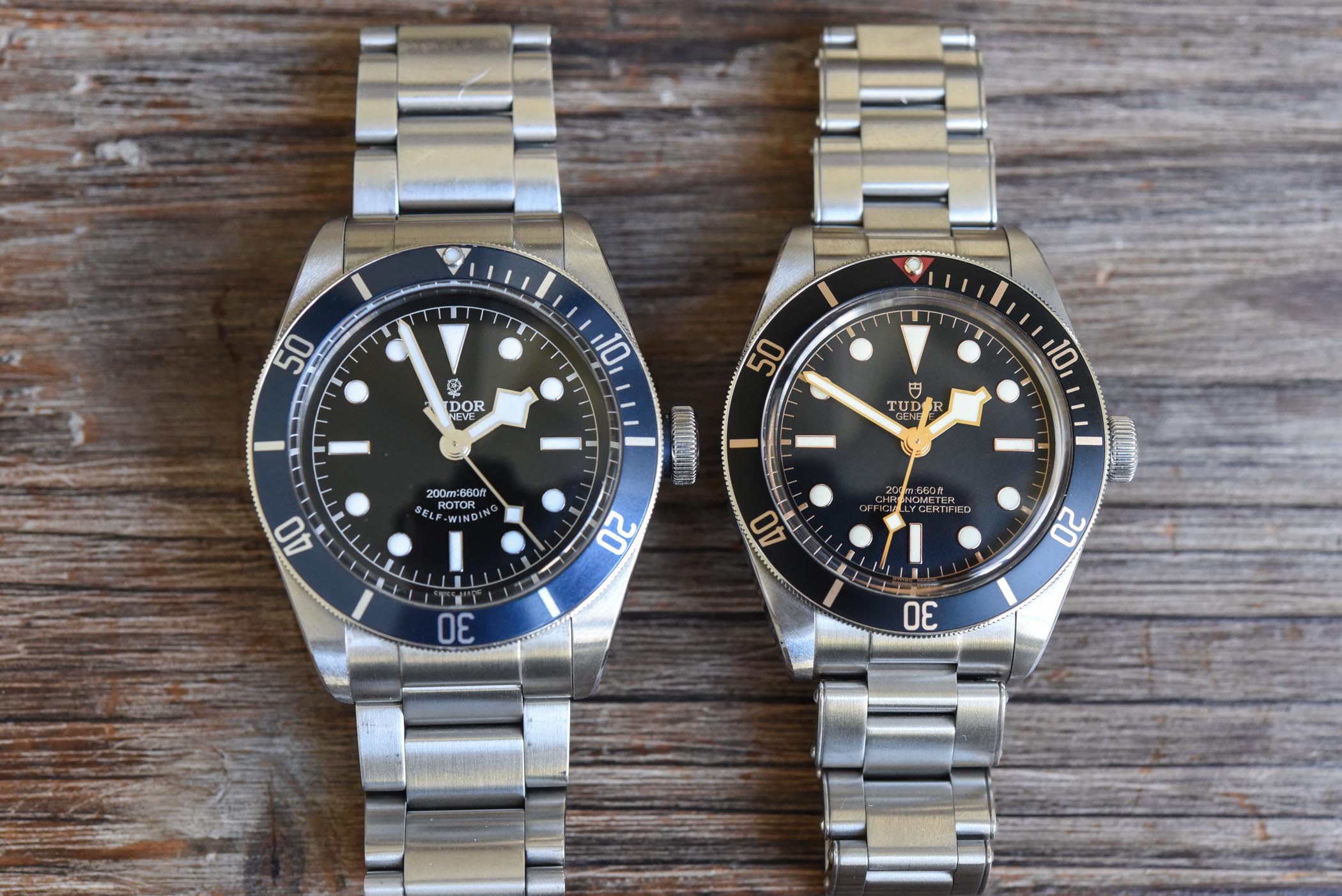 The Tudor Black Bay Fifty Eight 39mm Face to Face with the 41mm Version Monochrome Watches