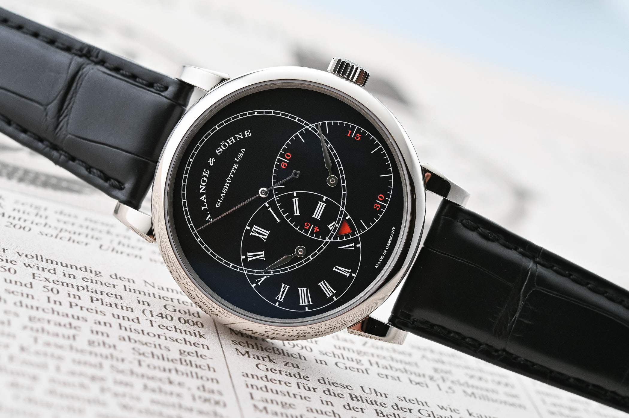 A Lange Sohne Richard Lange Jumping Seconds White Gold and Black Dial - SIHH 2019 - review - 11